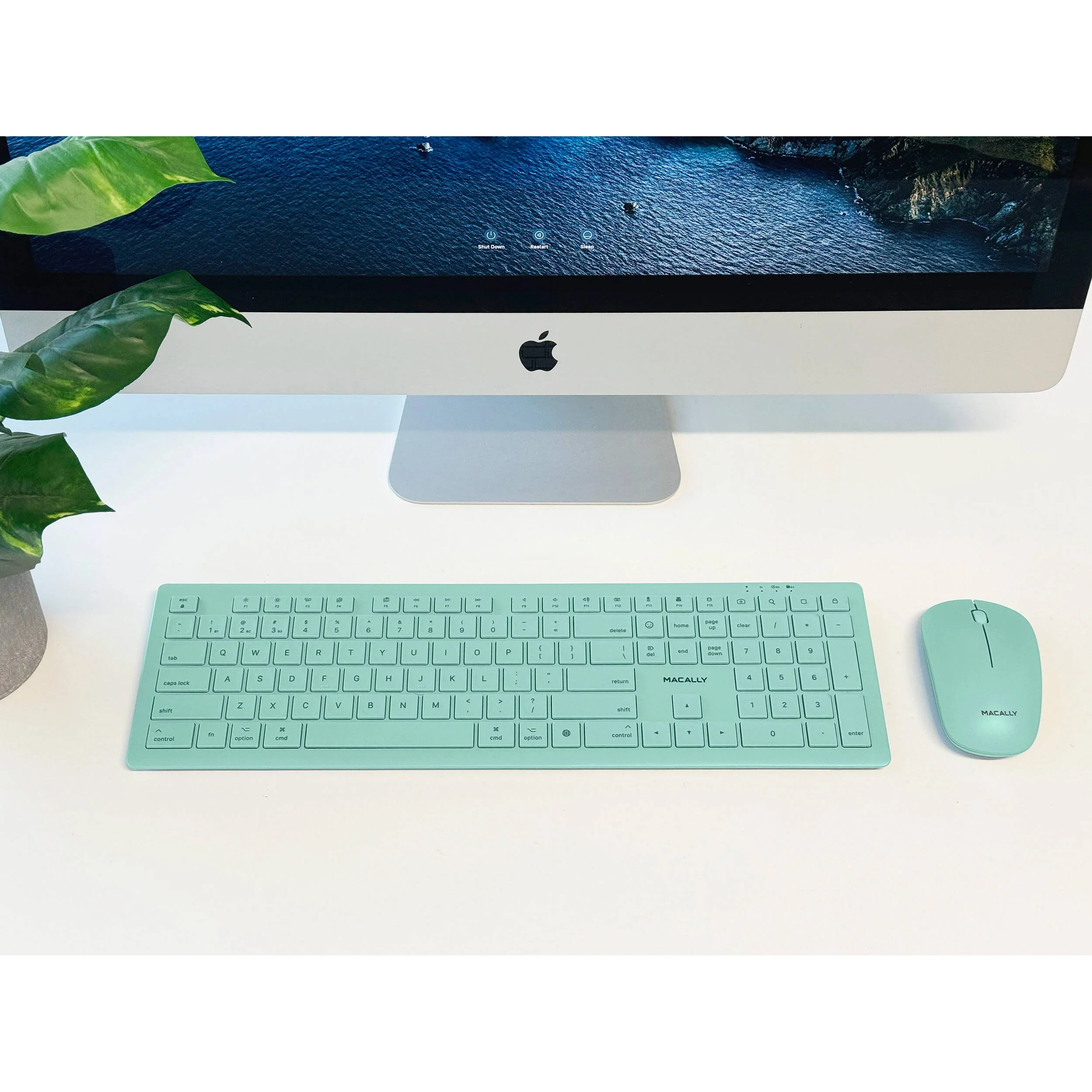 Macally Wireless Bluetooth Keyboard and Mouse Combo for Mac (Light Green) - Image 5