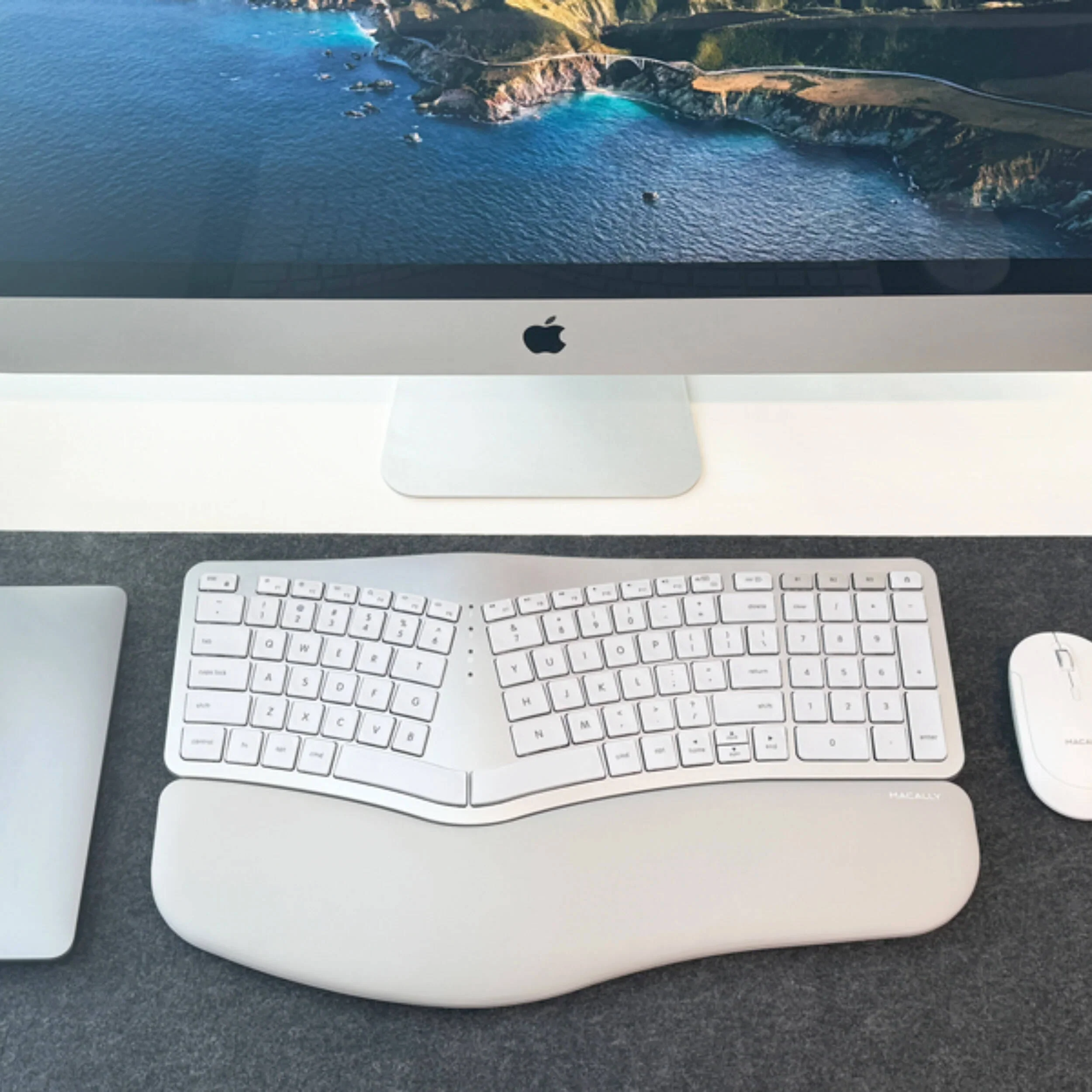 Macally Wireless Ergonomic Keyboard with Wrist Rest for Mac (Aluminum) - Image 7