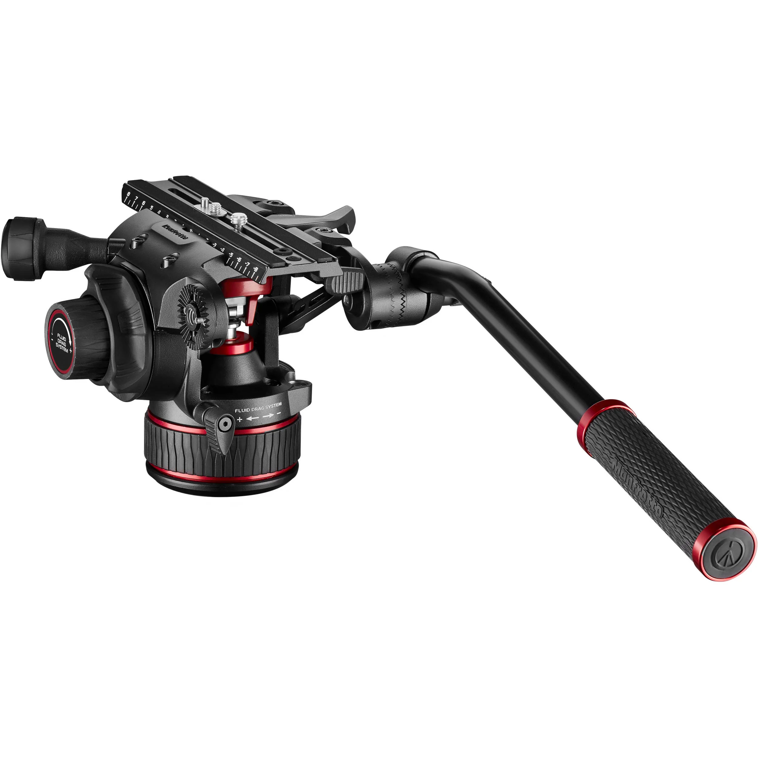 Manfrotto 612 Nitrotech Fluid Video Head and Aluminum Twin Leg Tripod with Ground Spreader - Image 2