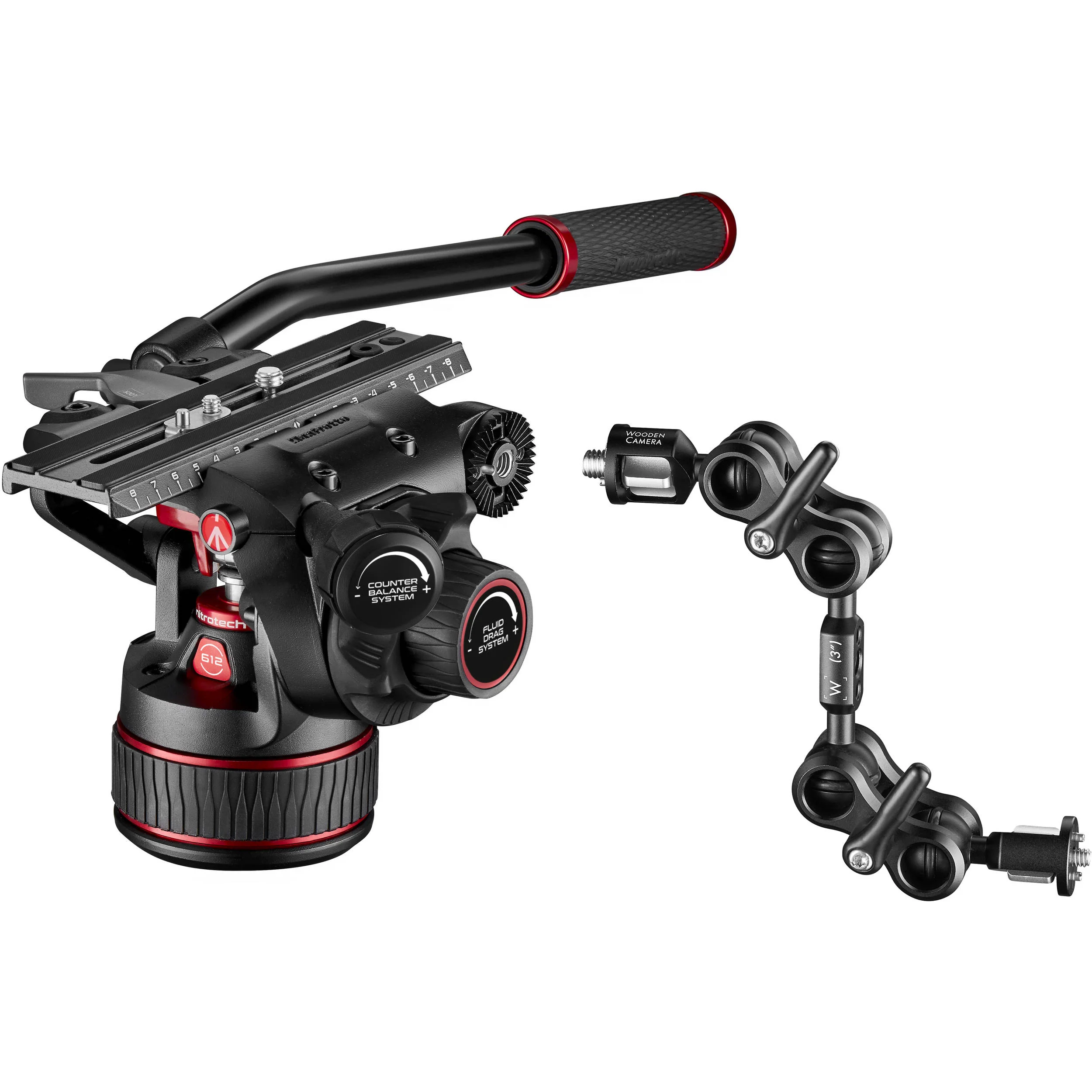 Manfrotto 612 Nitrotech Fluid Video Head and Aluminum Twin Leg Tripod with Ground Spreader - Image 20