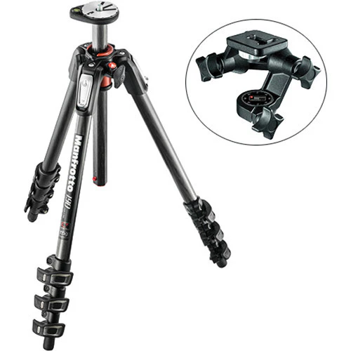 Manfrotto MT190CXPRO4 Carbon Fiber Tripod Kit with 056 3D Junior Head - Image 4