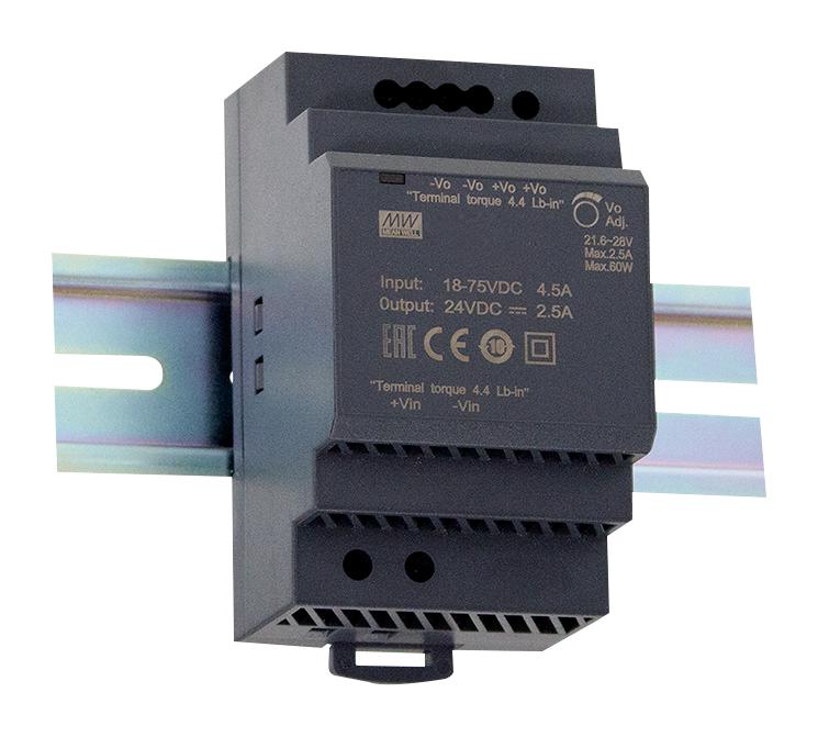 Mean Well DDR-60G-15 DC/DC Converter ITE & Railway 1 Output 60 W 15 V 4 A - Image 2
