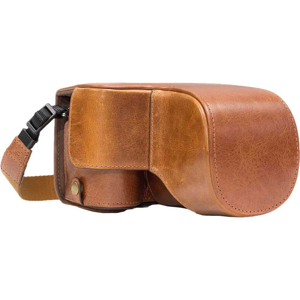 MegaGear Ever Ready Genuine Leather Camera Case for Sony Alpha A6500 16-70mm (Light Brown) - Image 2