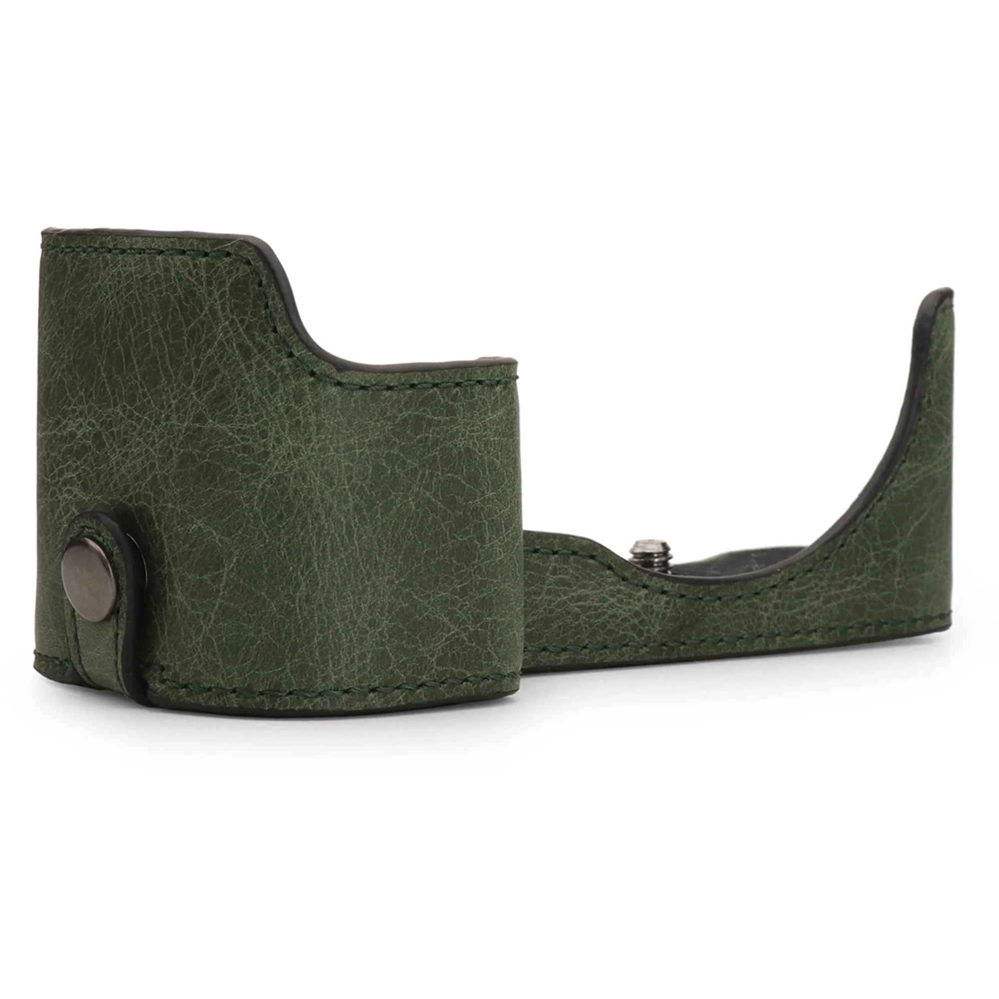 MegaGear Ever Ready Genuine Leather Camera Half Case for Sony Alpha a6400/a6100 (Green) - Image 2
