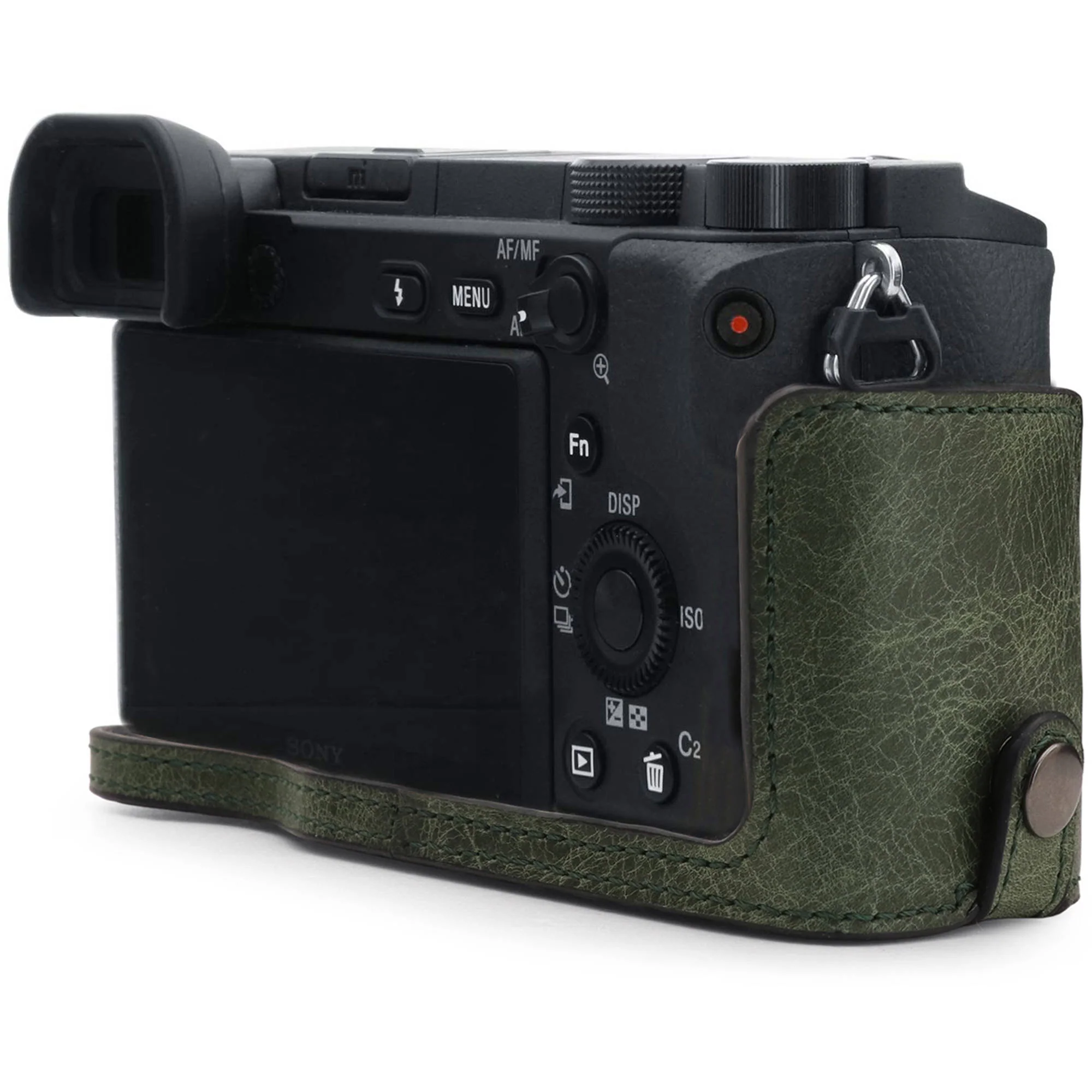 MegaGear Ever Ready Genuine Leather Camera Half Case for Sony Alpha a6400/a6100 (Green) - Image 5