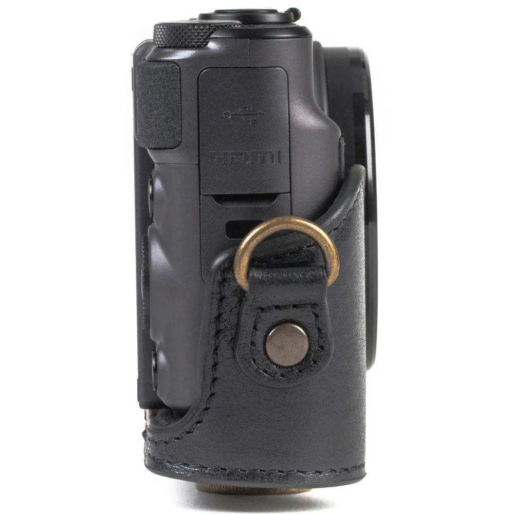 MegaGear Ever Ready Leather Camera Case for Canon PowerShot SX730 HS (Black) - Image 5