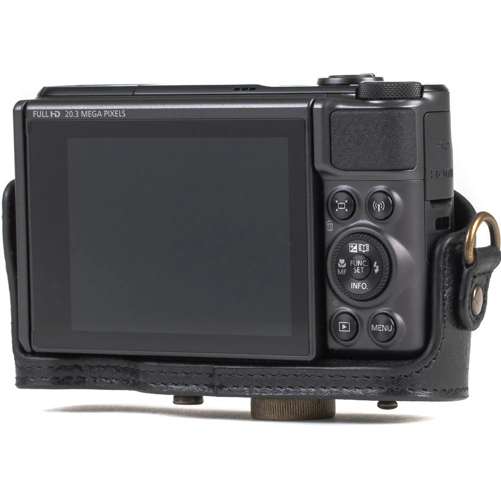 MegaGear Ever Ready Leather Camera Case for Canon PowerShot SX730 HS (Black) - Image 6