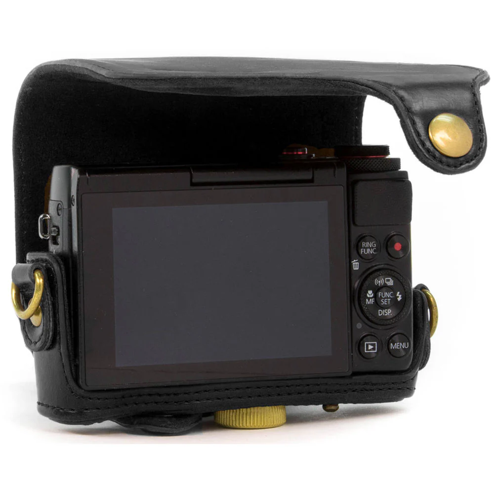 MegaGear Ever Ready PU Leather Camera Case with Strap for Canon PowerShot G7 X (Black) - Image 3