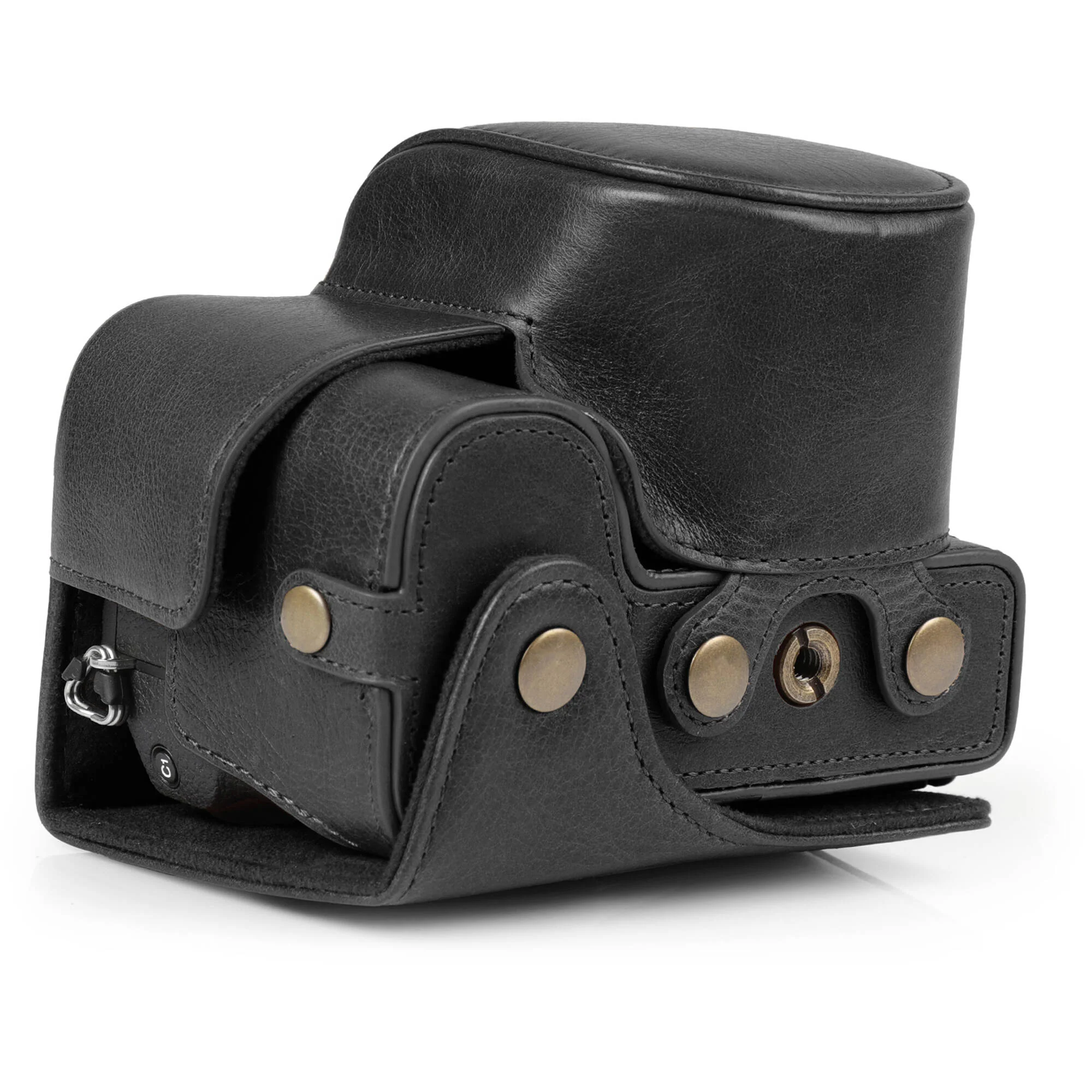 MegaGear Genuine Leather Camera Case for Sony a6700 with 16-50mm Lens (Black) - Image 4