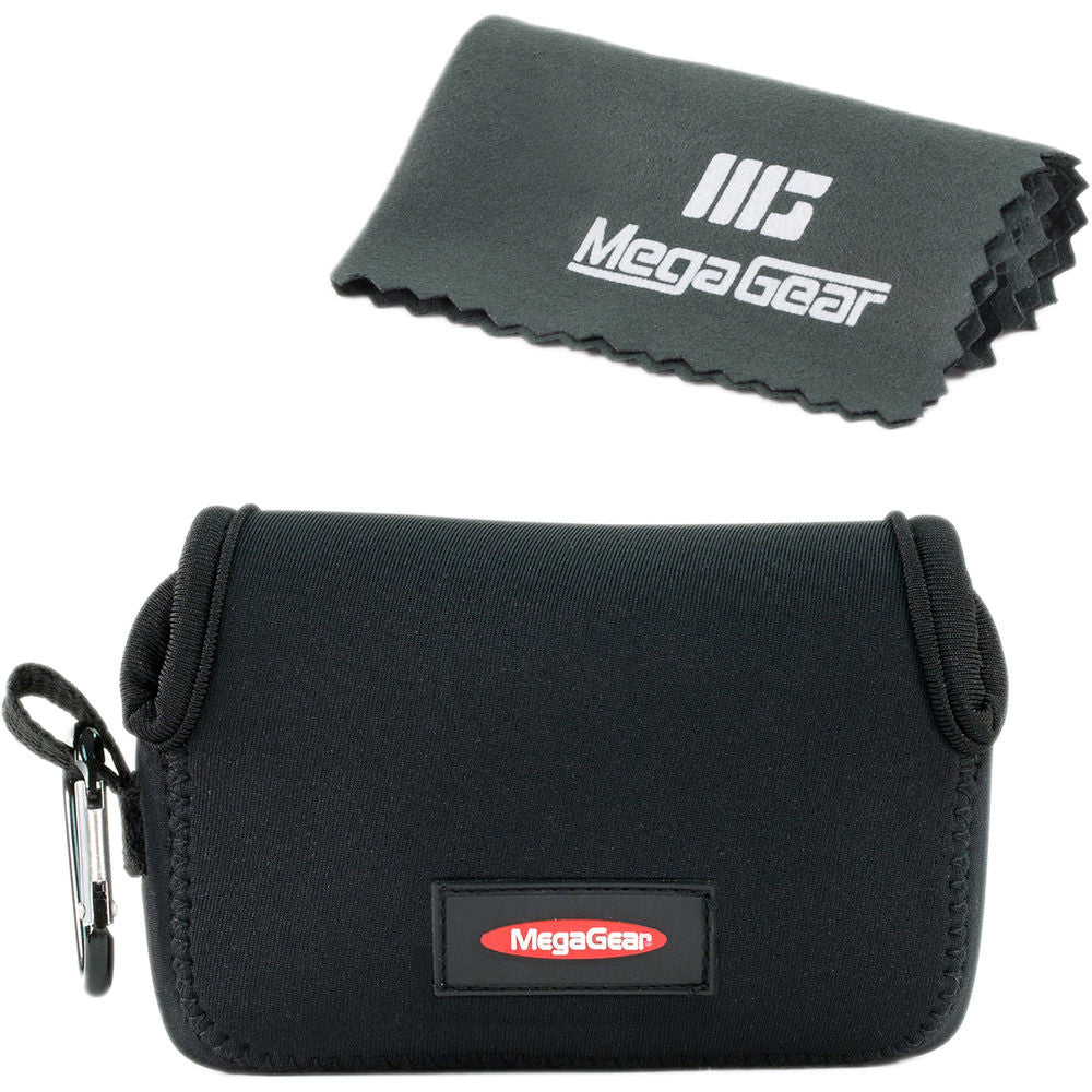 MegaGear Ultra-light Neoprene Camera Case with Carabiner for Canon PowerShot G7X and PowerShot G7 X Mark II Cameras (Black) - Image 2