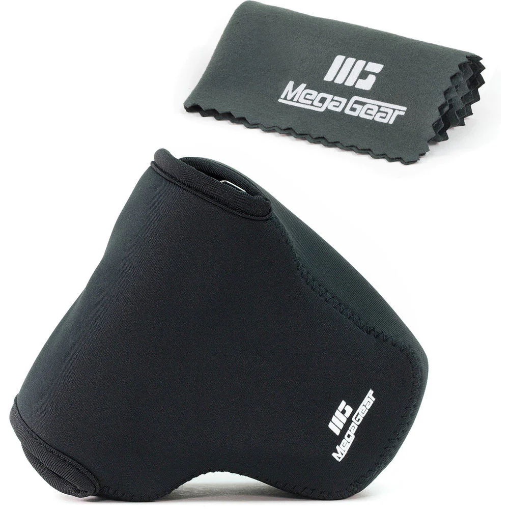 MegaGear Ultra Light Neoprene Camera Case with Carabiner for Fujifilm X-T2 with 18-55mm Lens (Black) - Image 3