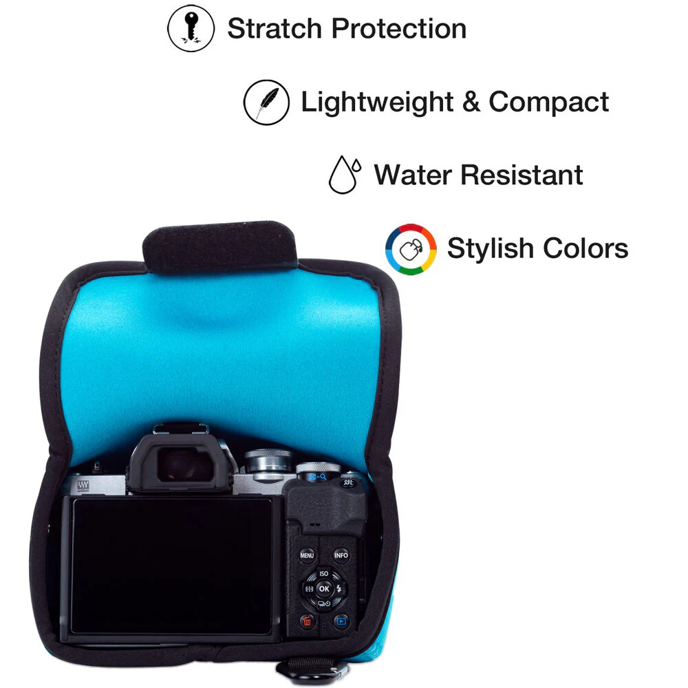 MegaGear Ultralight Neoprene Case for Olympus OM-D E-M10 Mark IV (Blue) - Image 5