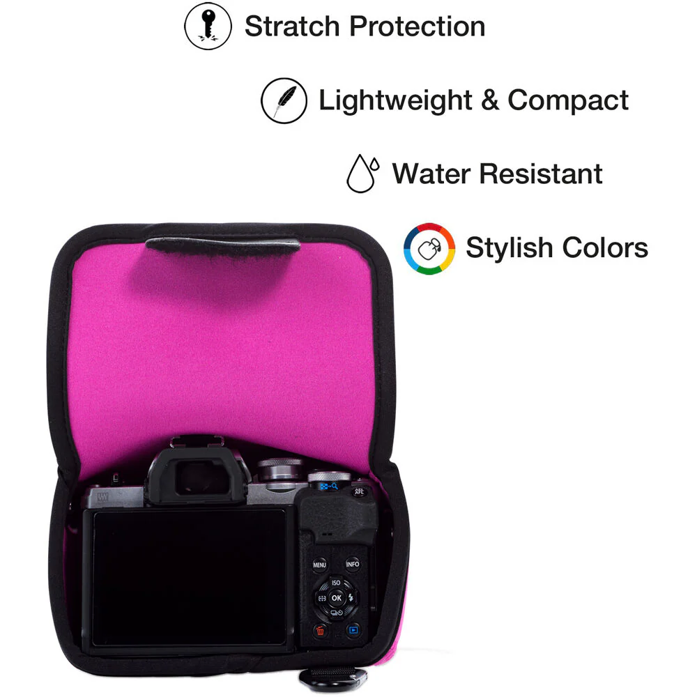 MegaGear Ultralight Neoprene Case for Olympus OM-D E-M10 Mark IV (Pink) - Image 5