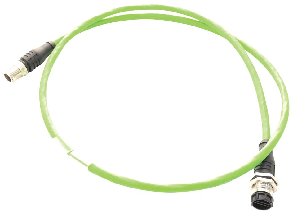 METZ CONNECT 142M2X12020 Sensor Cable, X-Code, Cat6a, M12 Plug, M12 Receptacle, 8 Positions, 2 m, 6.6 ft
