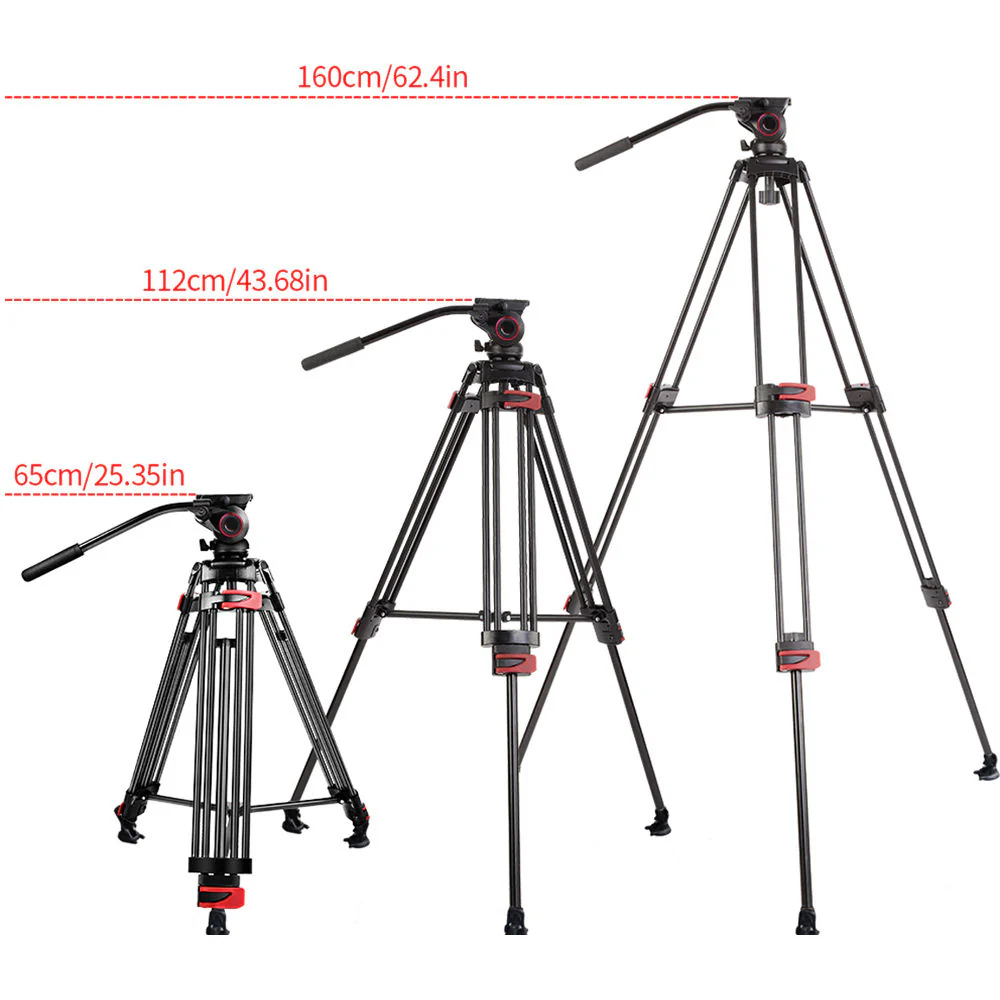 miliboo MTT604A Professional Aluminum Tripod and Fluid Head with Mid-Level Spreader - Image 4