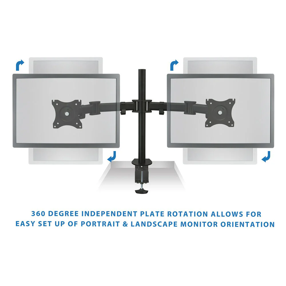 Mount-It! Full Motion Dual Monitor Desk Mount for 13 to 27" Screens - Image 3