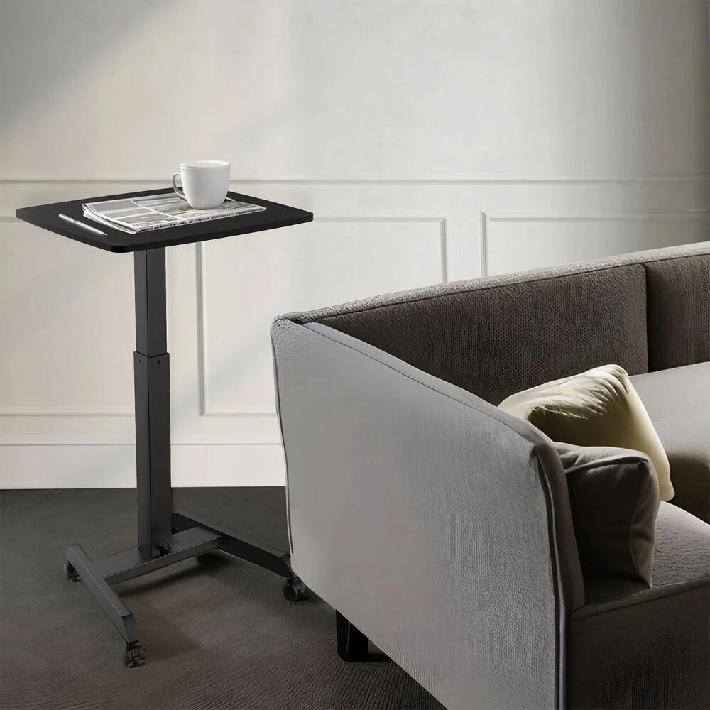 Mount-It! Height-Adjustable Rolling Laptop Desk (Black) - Image 3
