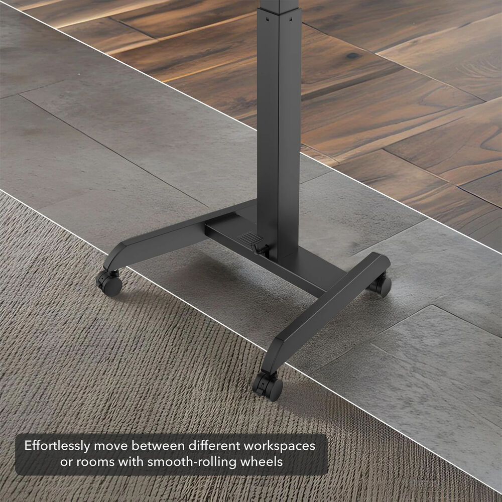 Mount-It! Height-Adjustable Rolling Laptop Desk (Black) - Image 6