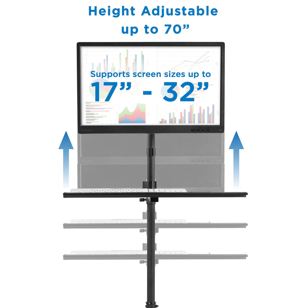 Mount-It! Mobile Cart with Monitor Mount and CPU Holder - Image 5