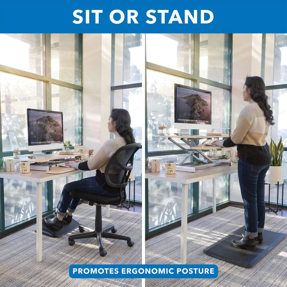 Mount-It! Standing Desk Converter with 38" Desktop (Maple) - Image 2