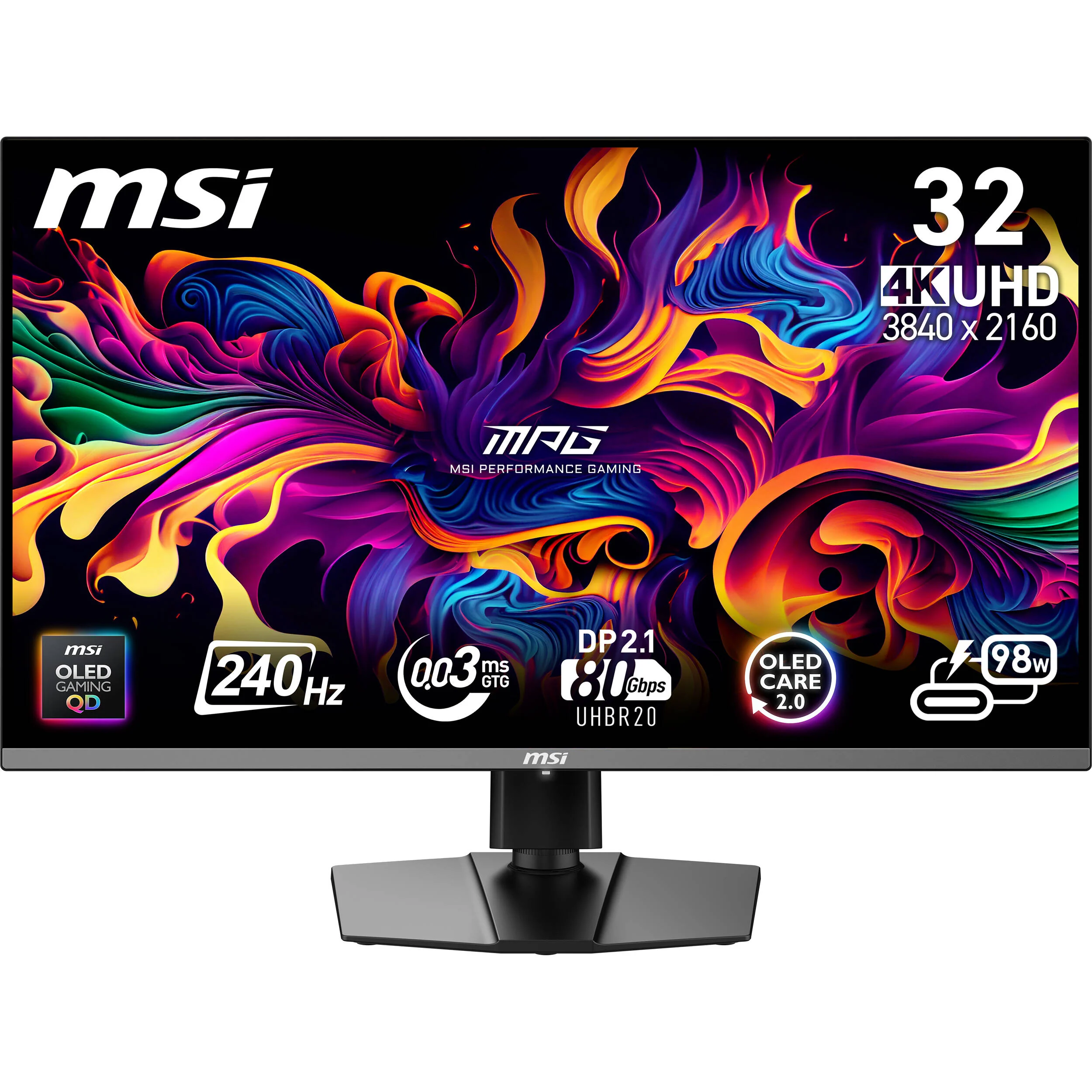 MSI MPG 322URX QD-OLED 31.5" 4K HDR 240 Hz Gaming Monitor - Image 2