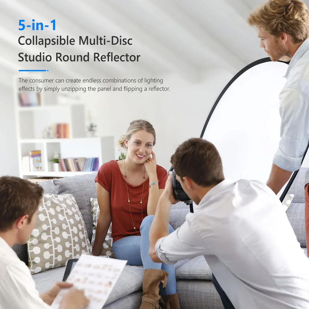 Neewer 5-in-1 Portable Lighting Reflector/Diffuser Kit (2 x 3') - Image 4