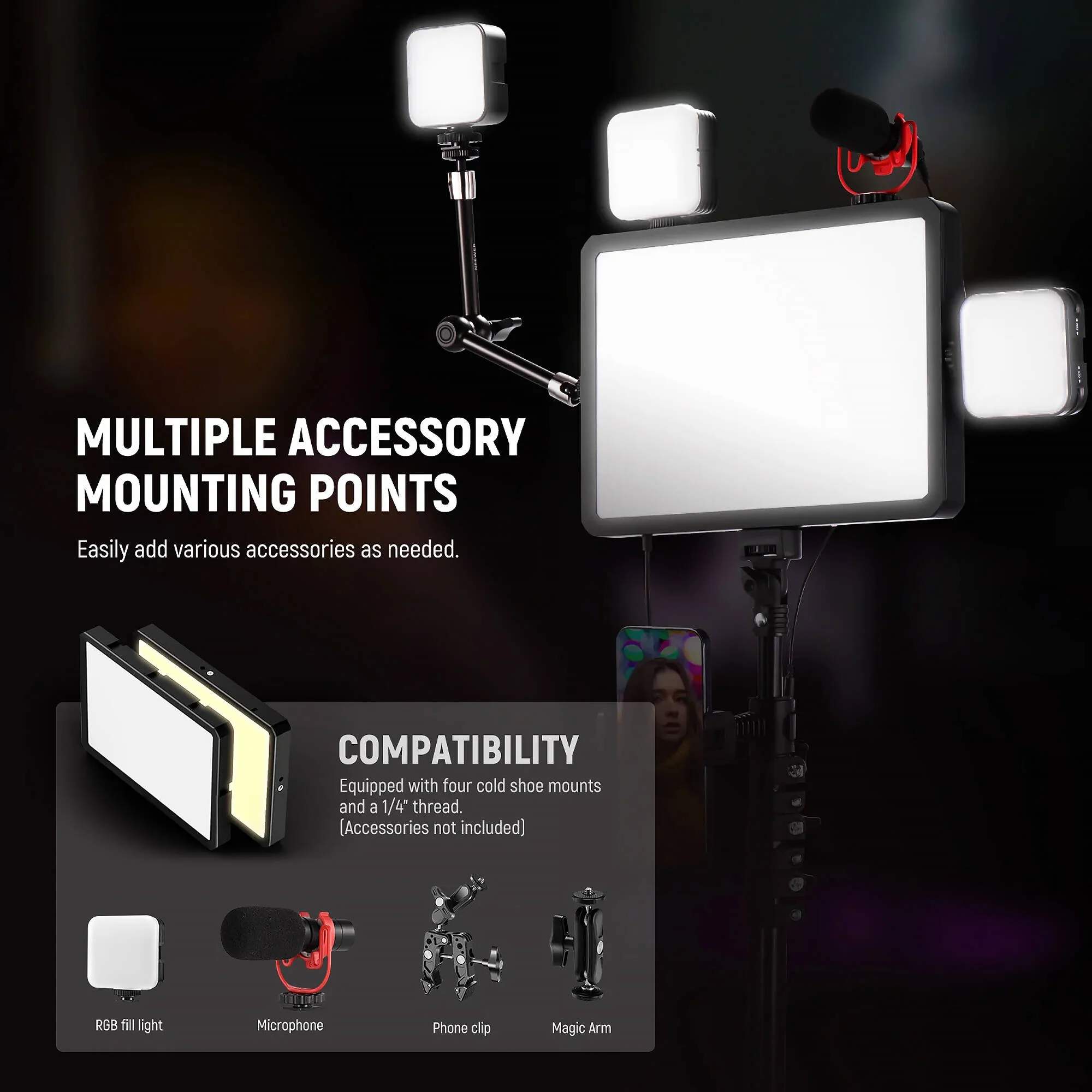 Neewer BASICS BP300 Bi-Color LED Light Panel (2-Light Kit) - Image 5