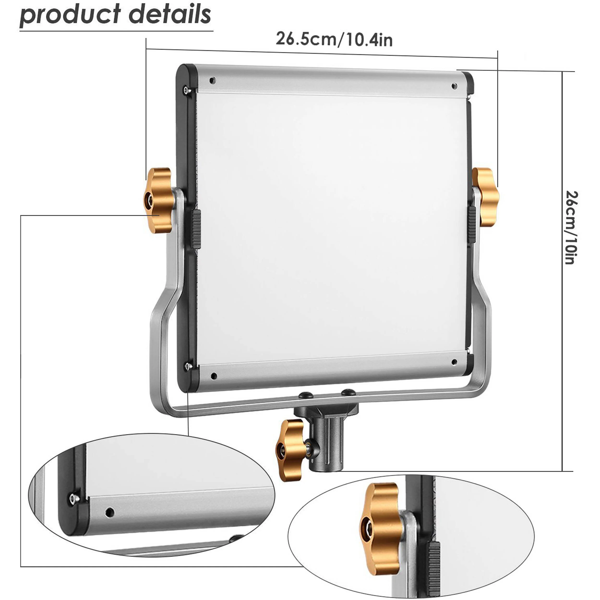 Neewer Dimmable Bi-Color 480 LED Video 2-Light Kit with Stands - Image 4