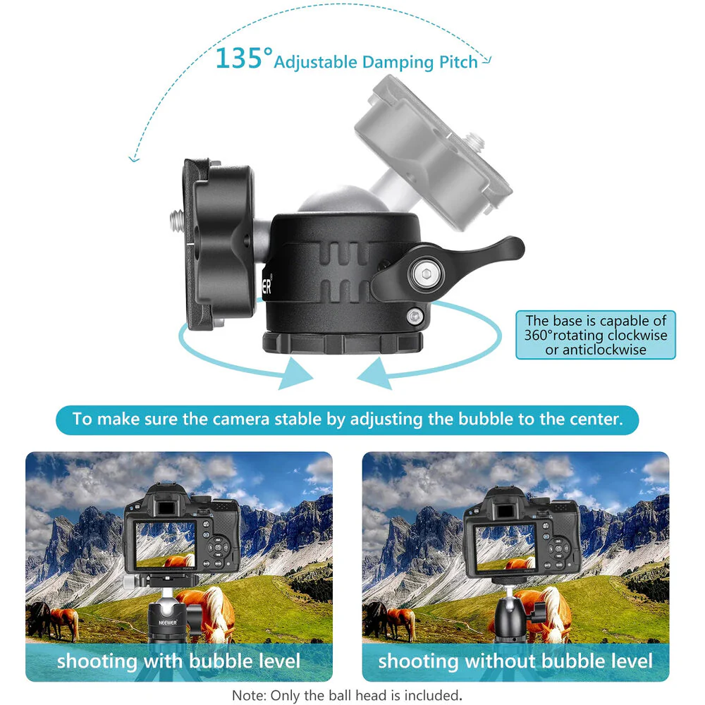 Neewer LO28 Low-Profile Tripod Ball Head - Image 4