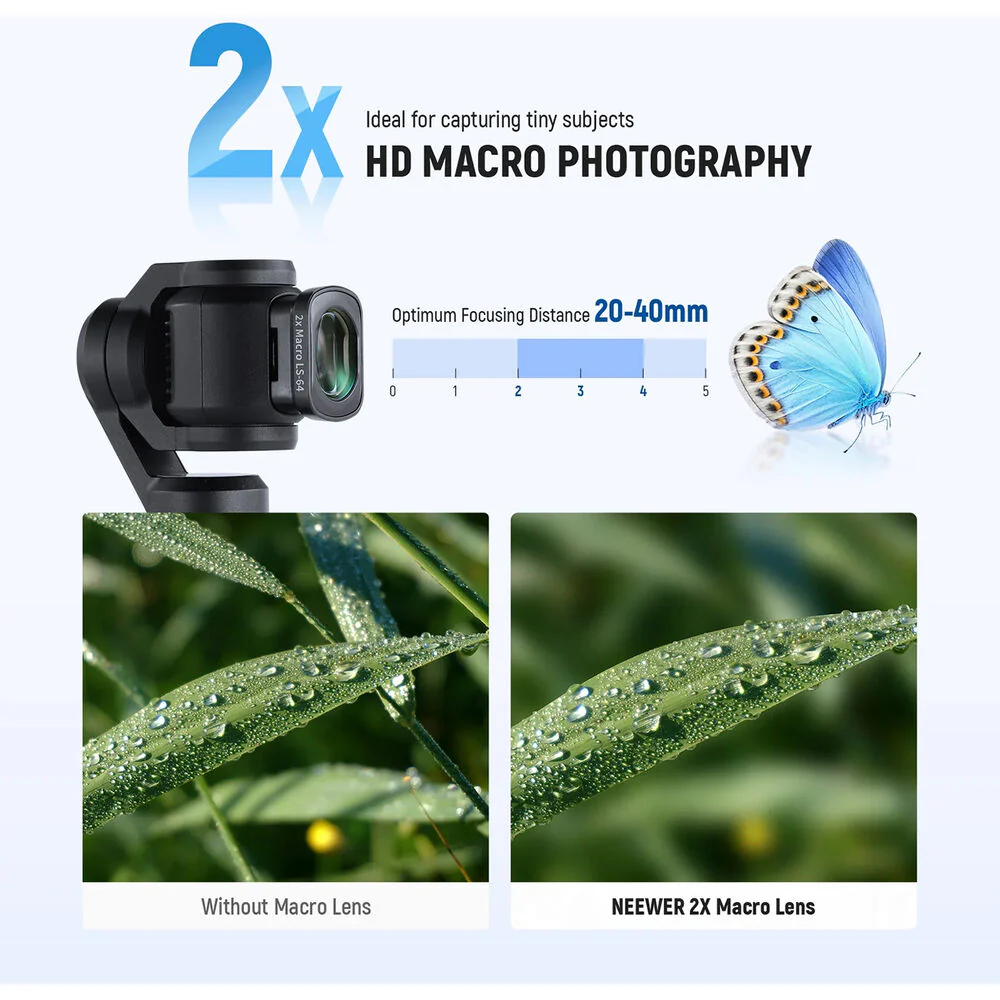 Neewer LS-64 2x Macro Lens for DJI Osmo Pocket 3 - Image 3