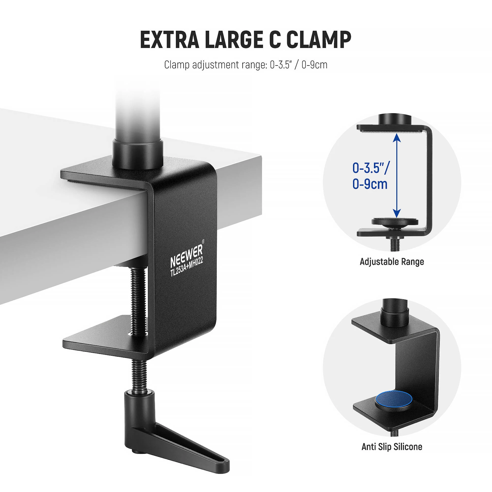 Neewer TL253A Tabletop Stand with MH022 Flexible Arm - Image 4
