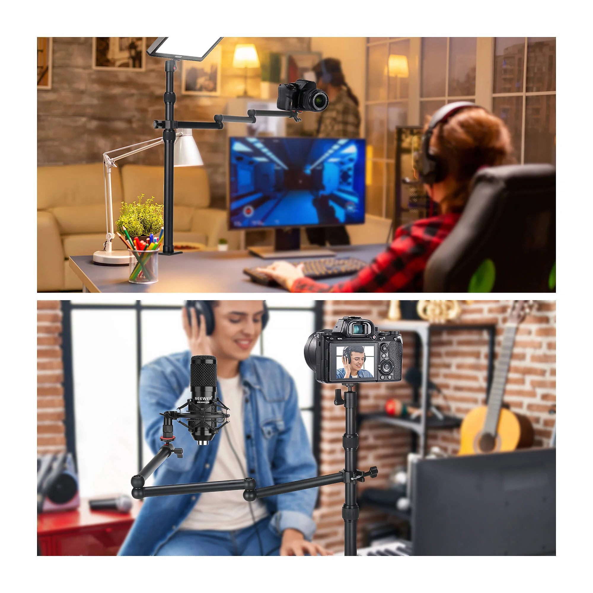 Neewer TL253A Tabletop Stand with MH022 Flexible Arm - Image 5