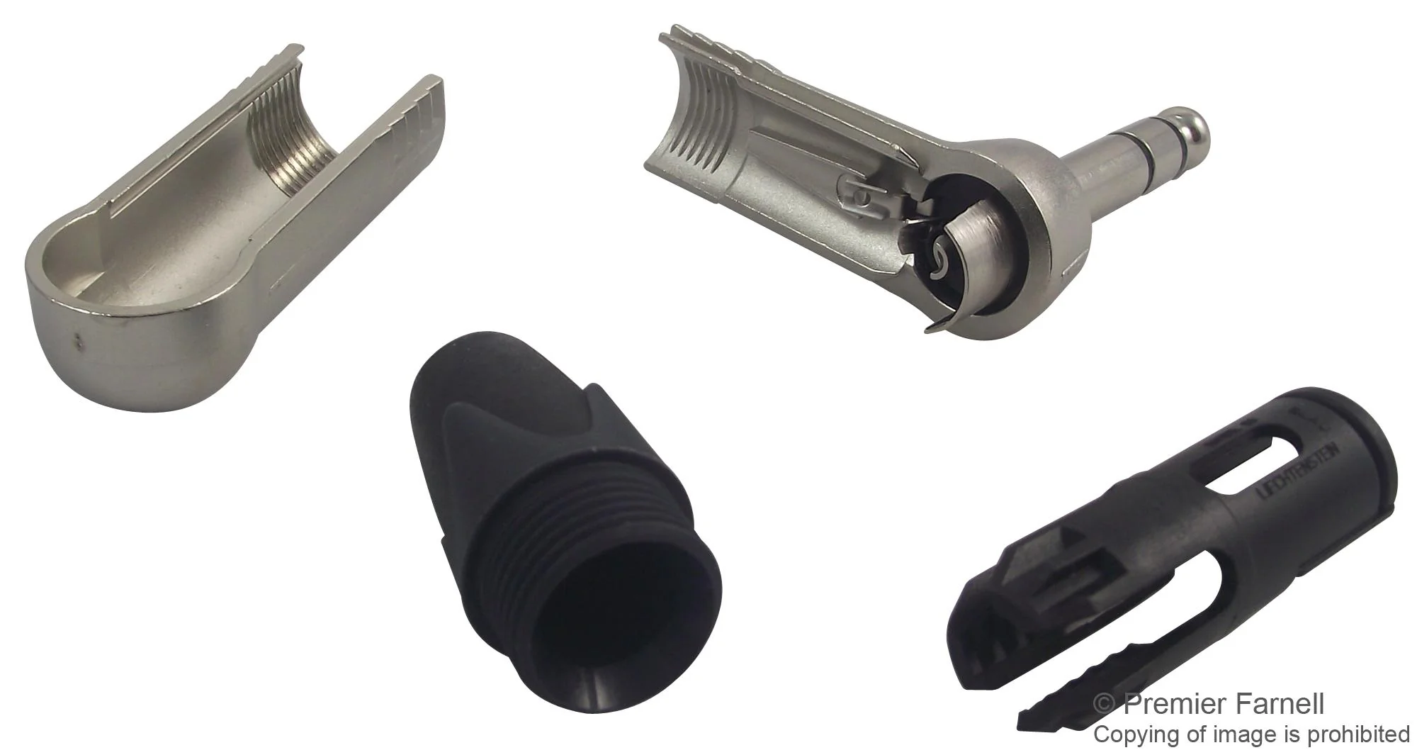 NEUTRIK NP3RX Phone Audio Connector, Professional, 3 Contacts, Plug, 6.35 mm, Cable Mount, Nickel Plated Contacts - Image 3