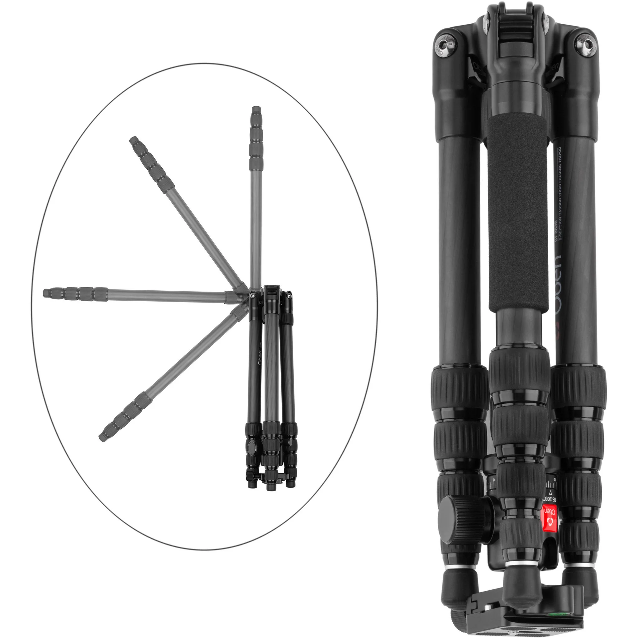 Oben CT-3535 Folding Carbon Fiber Travel Tripod with BE-208T Ball Head - Image 15