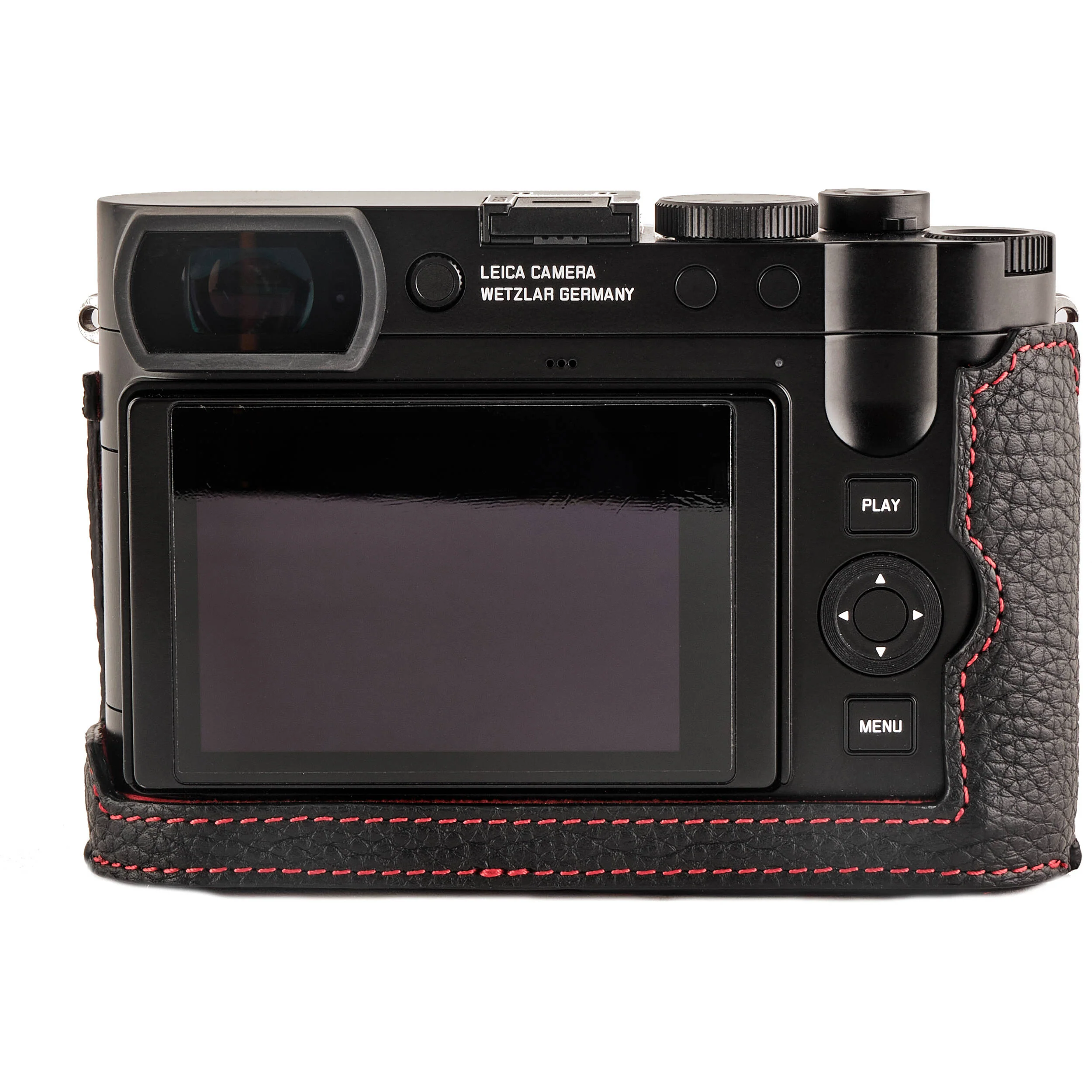 Oberwerth Tagcase Casual Line Leder for Leica Q3 (Black with Red Lining) - Image 4