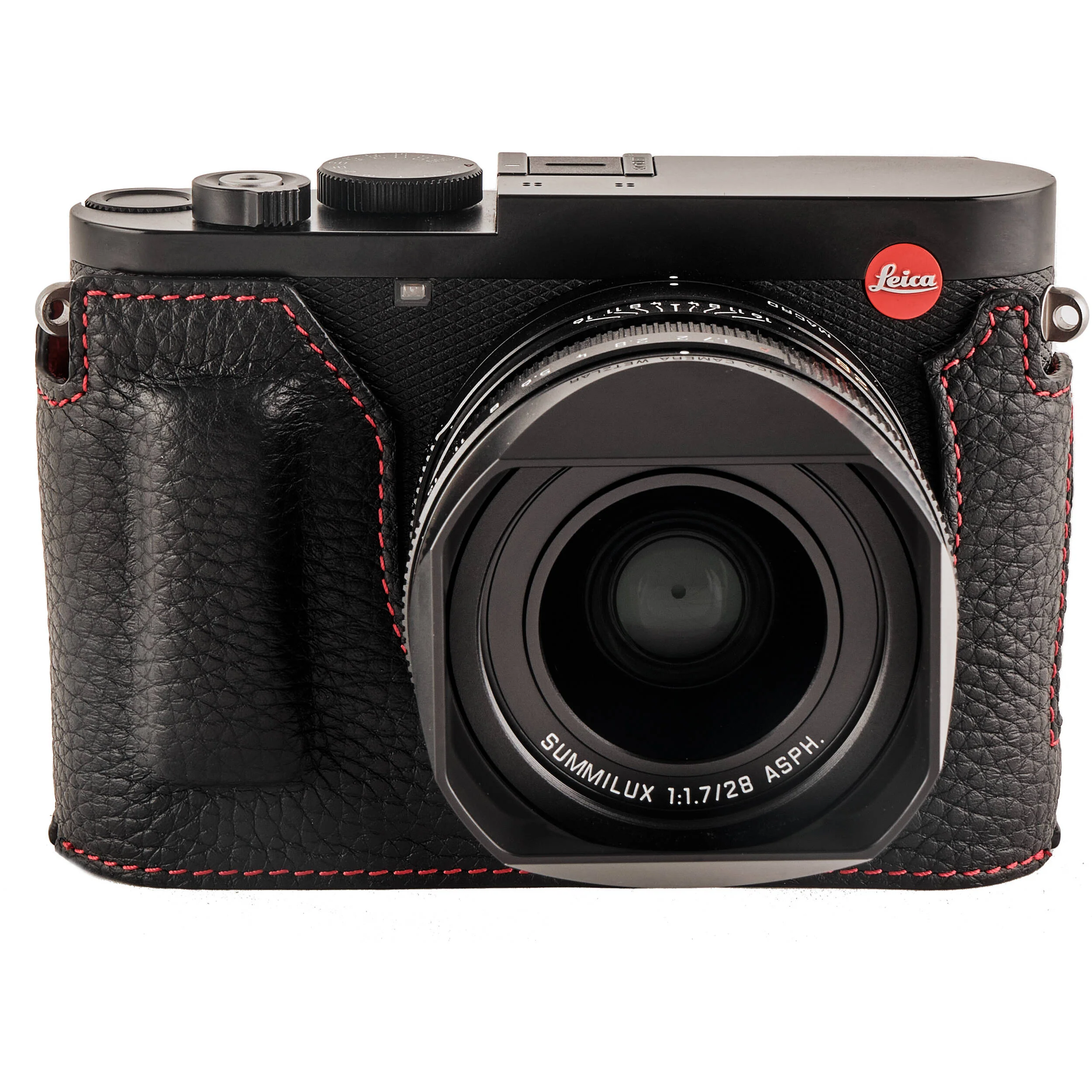 Oberwerth Tagcase Hydrophobic Line Leder for Leica Q3 (Black with Red Lining) - Image 3