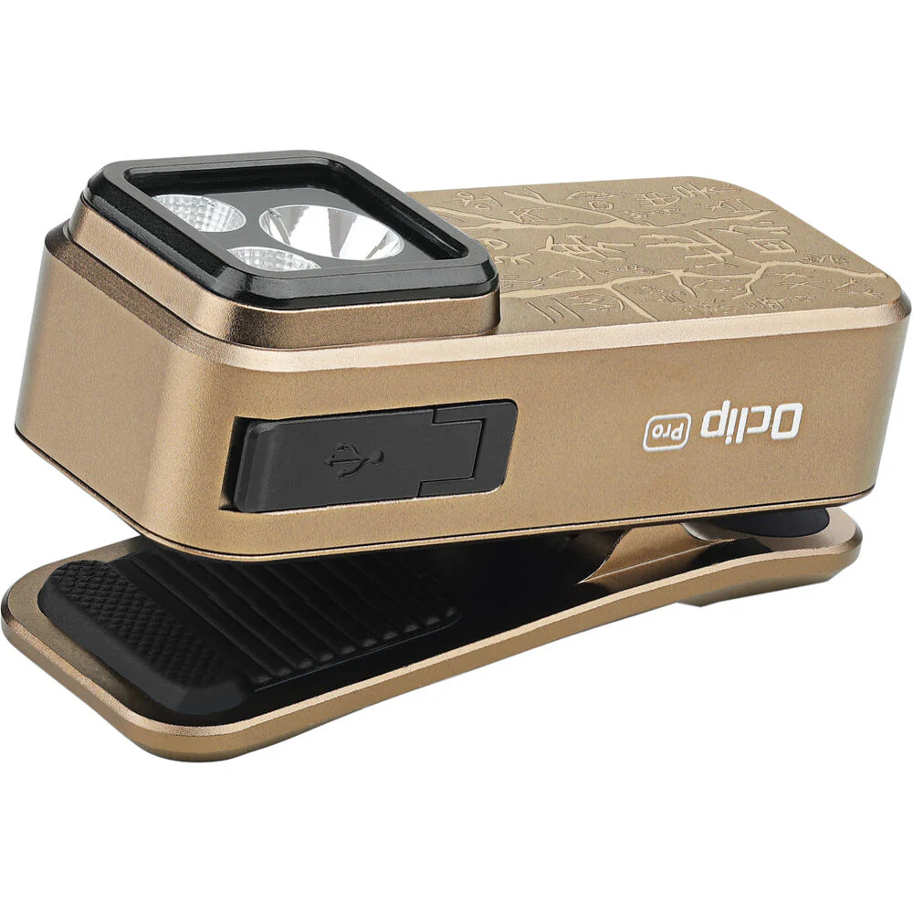 Olight Oclip Pro Rechargeable Clip-On Light (Tan with Ancient Script) - Image 6