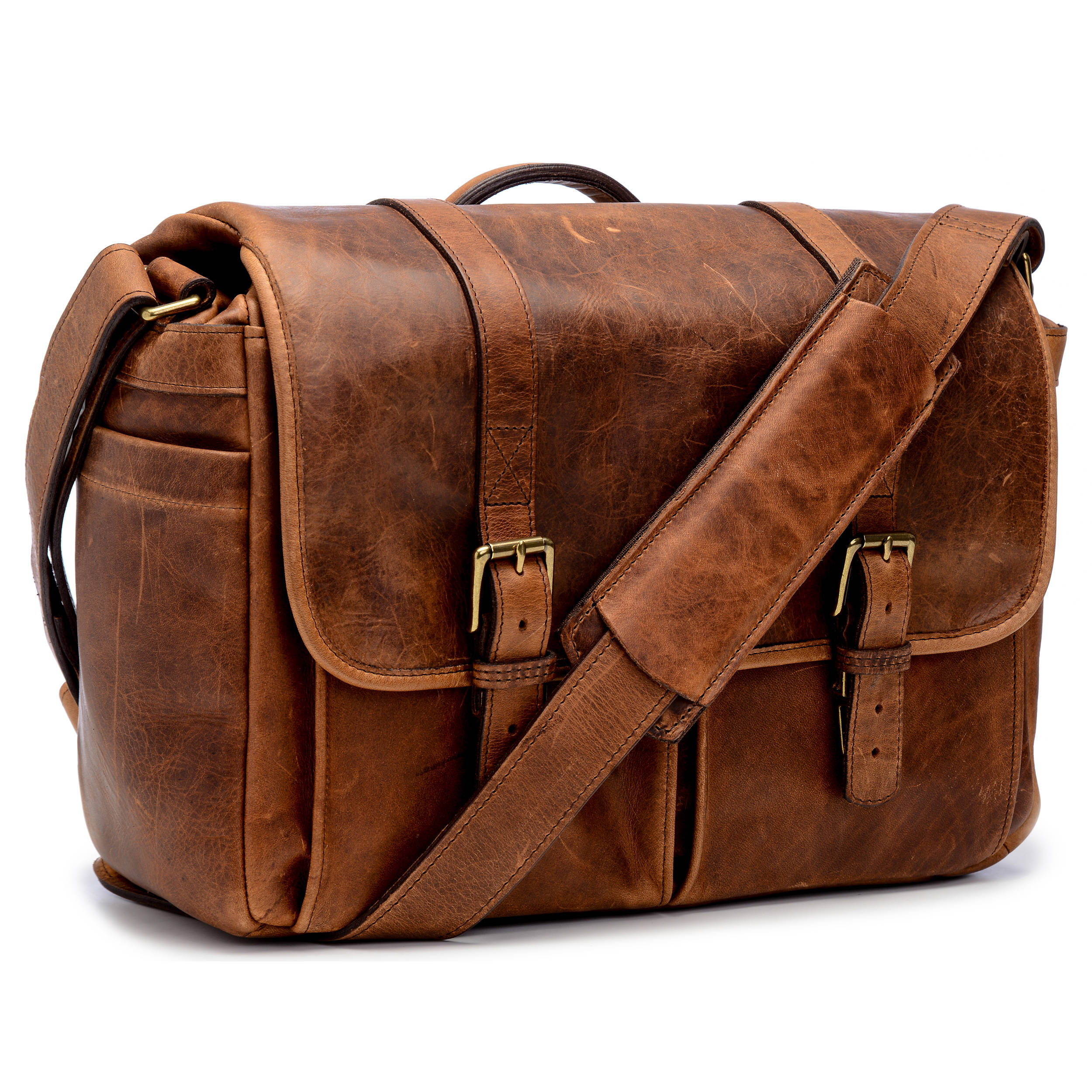 ONA Brixton Camera/Laptop Messenger Bag (Leather, Antique Cognac) - Image 3