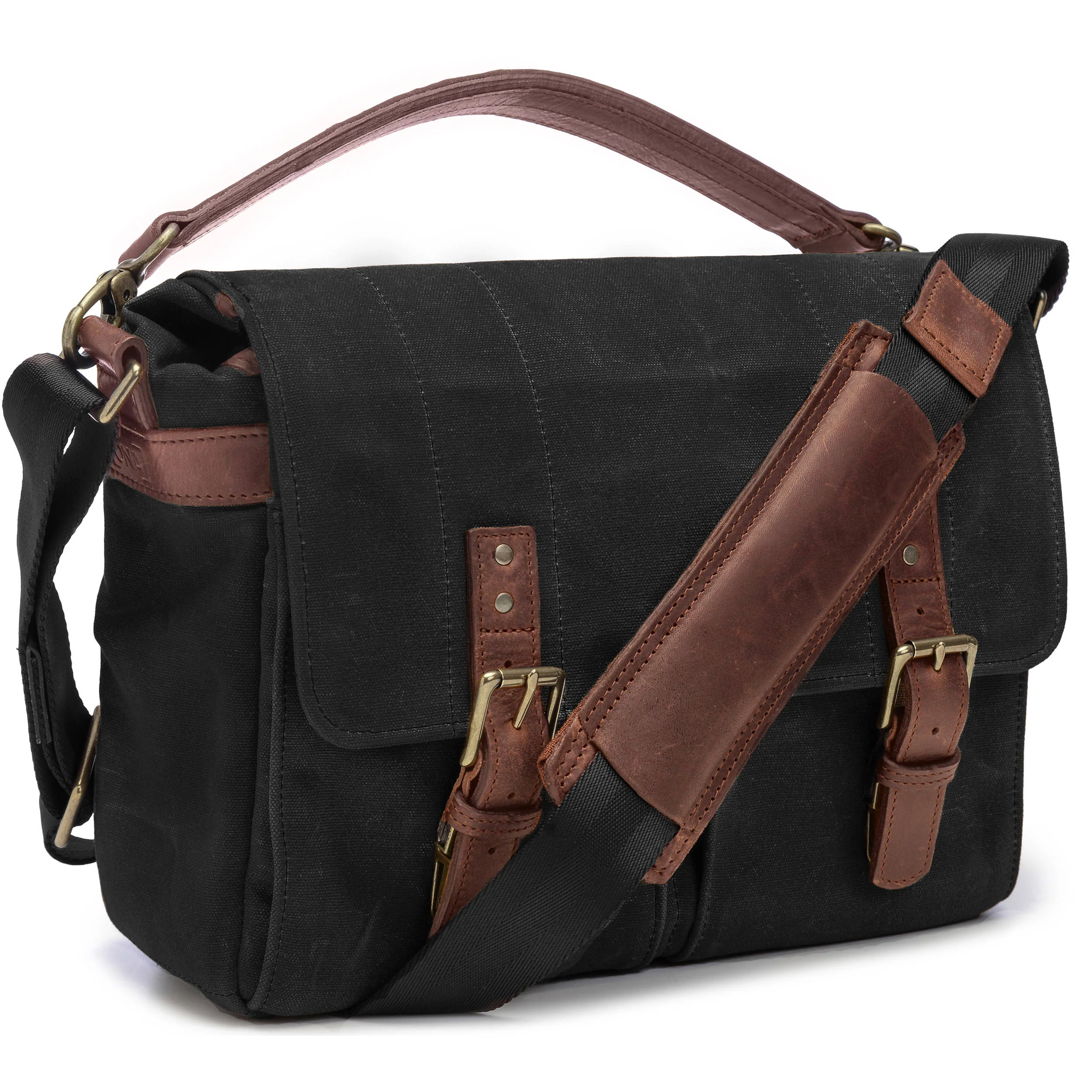 ONA Prince Street Camera Messenger Bag (Black, Waxed Canvas) - Image 2