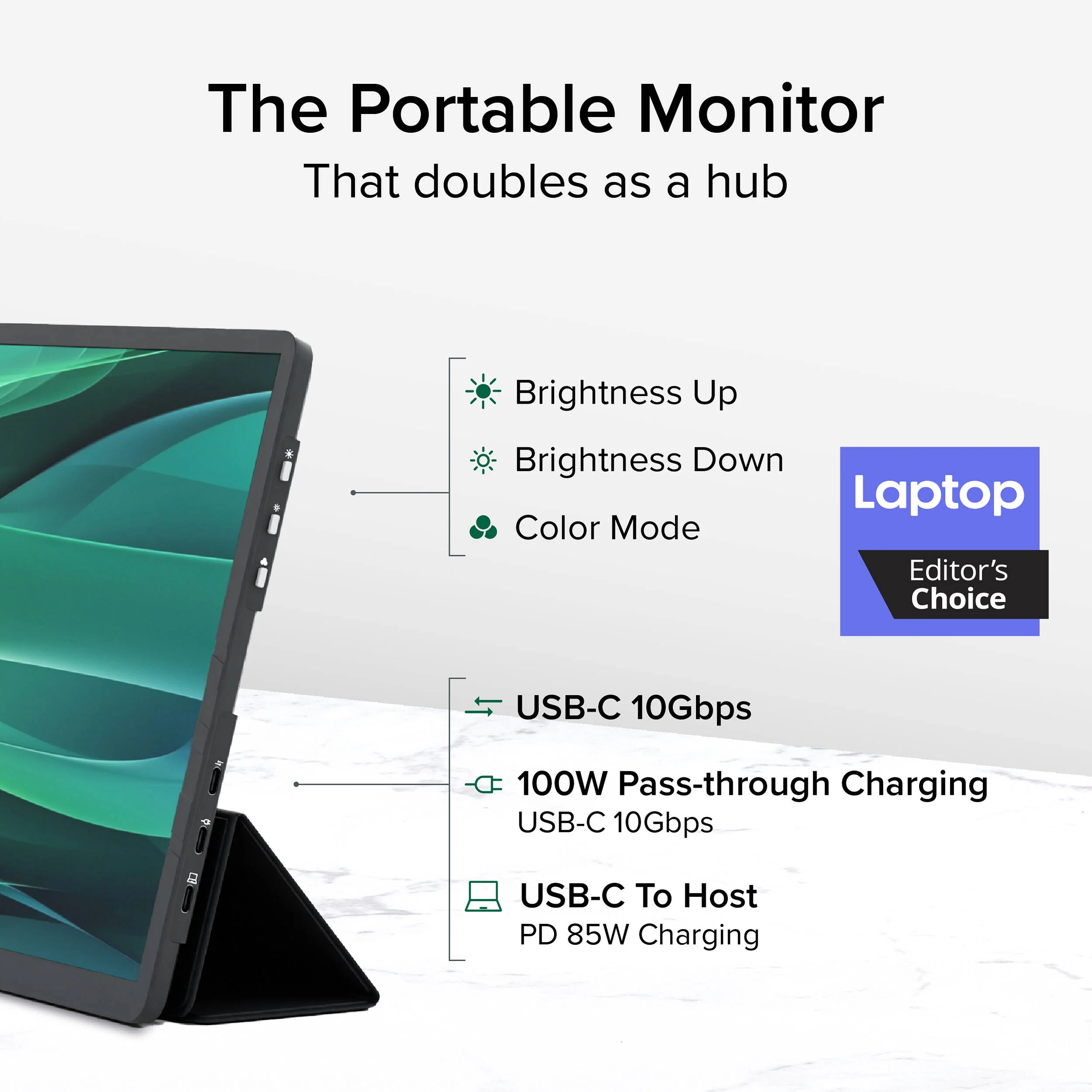 Plugable 15.6" USB-C Portable Monitor with Universal Tablet Stand, Bluetooth Keyboard, and Case - Image 6