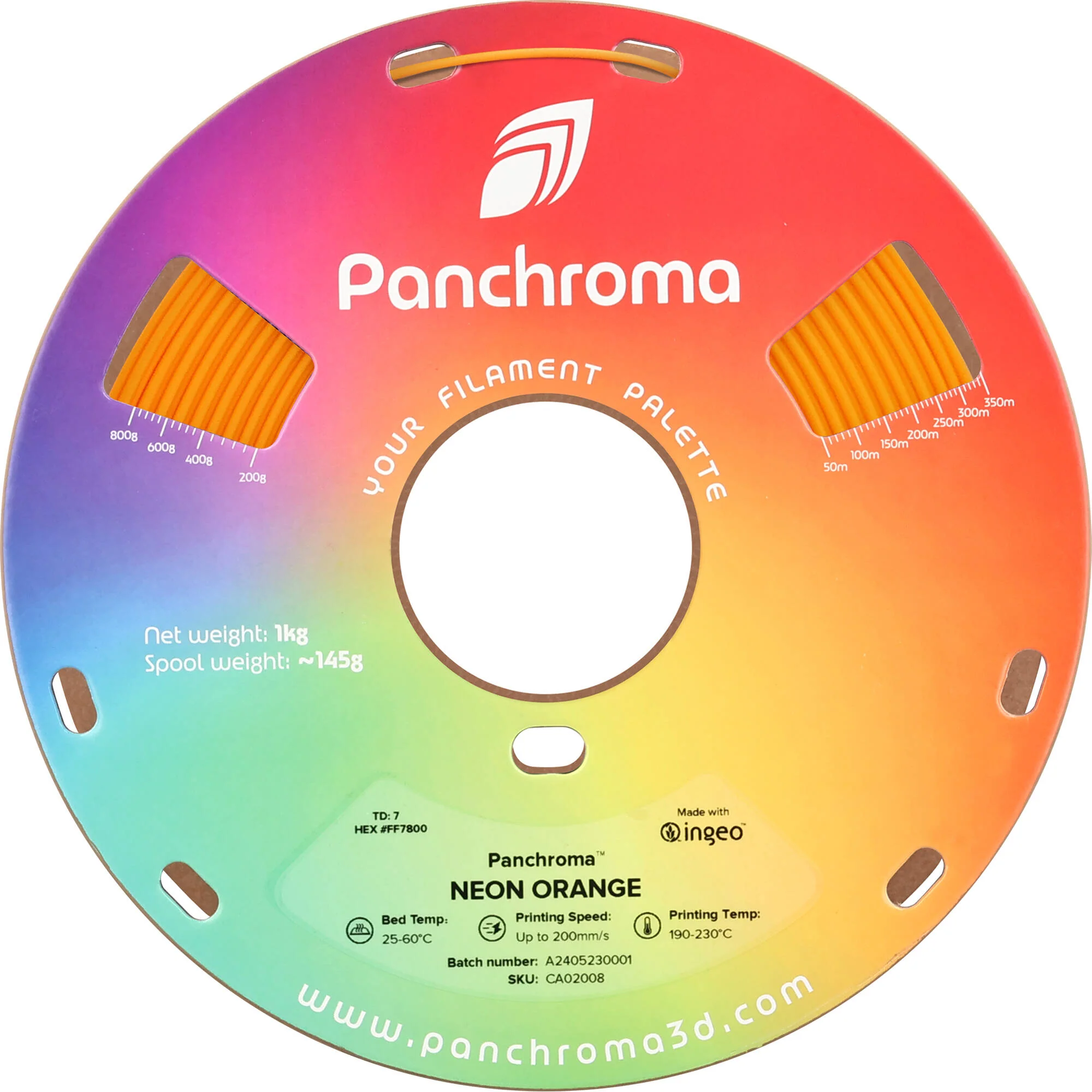 Polymaker Panchroma Neon PLA Filament (1kg, Orange) - Image 4