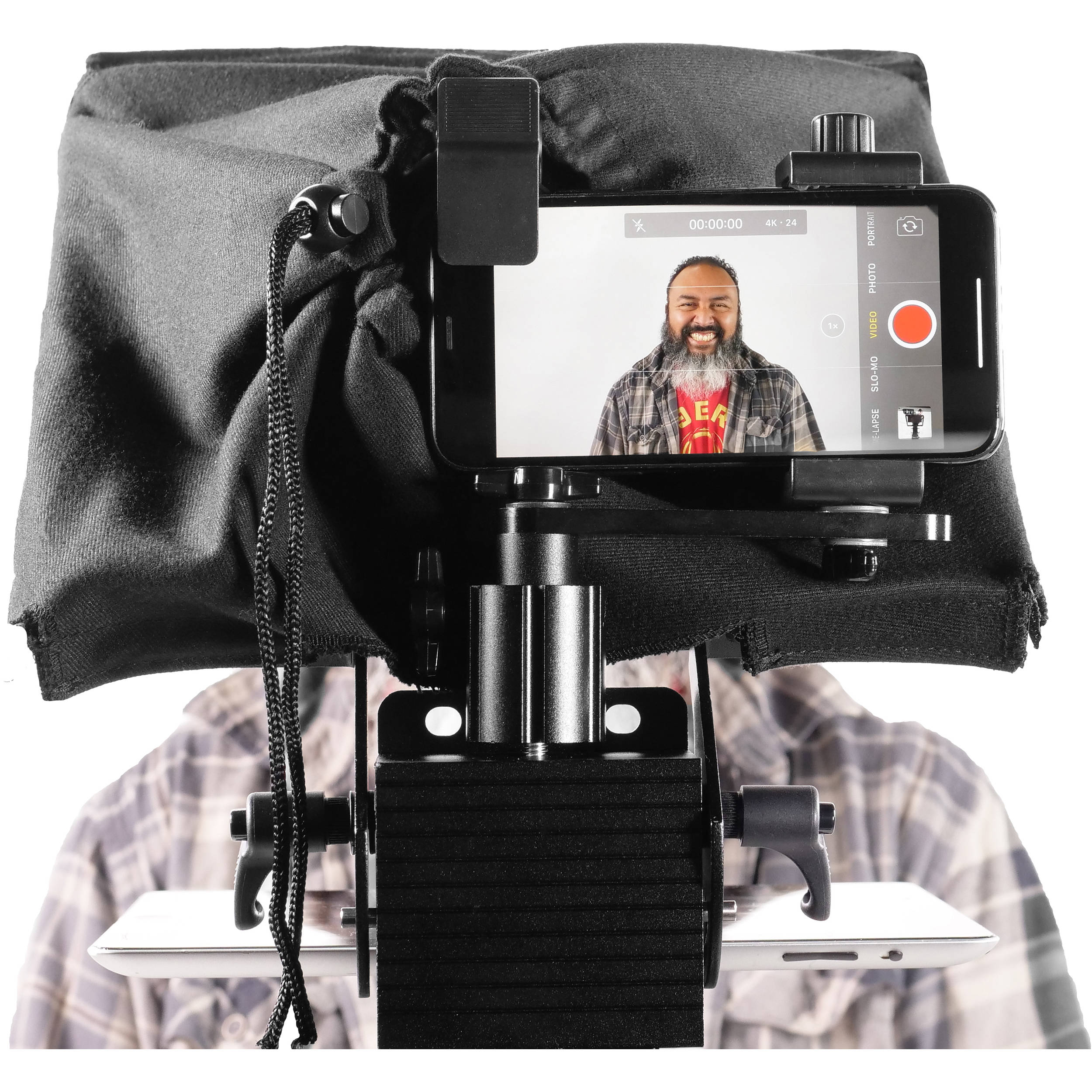 Prompter People PAL12 Prompter Pal Teleprompter with Auto-Reversing Monitor, 12 x 12" Glass, and Camera Sled - Image 9