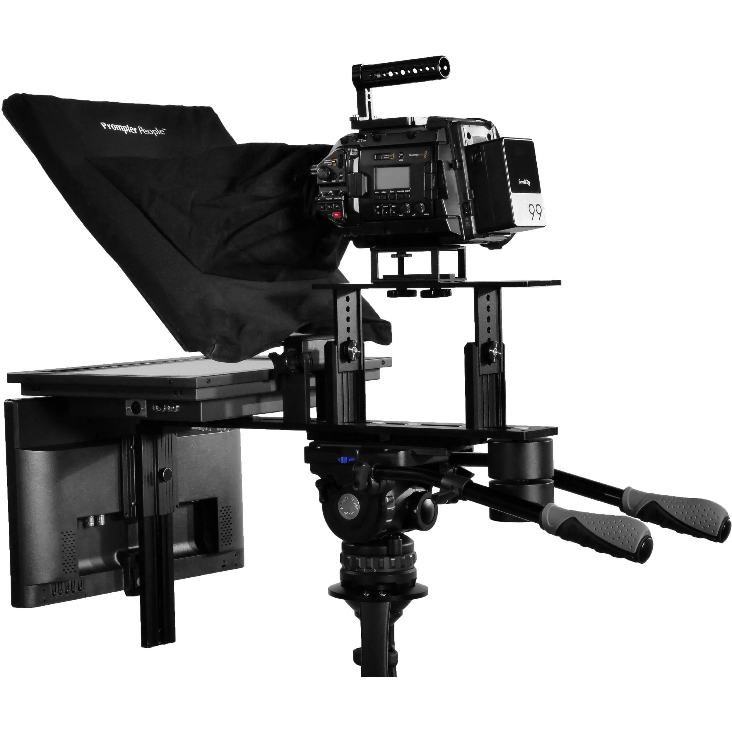 Prompter People Q-Gear Qpro  17" 400 NIT HDMI 3G-SDI Teleprompter and 15.6" 3G-SDI HDMI RGB IPS Talent Monitor - Image 3