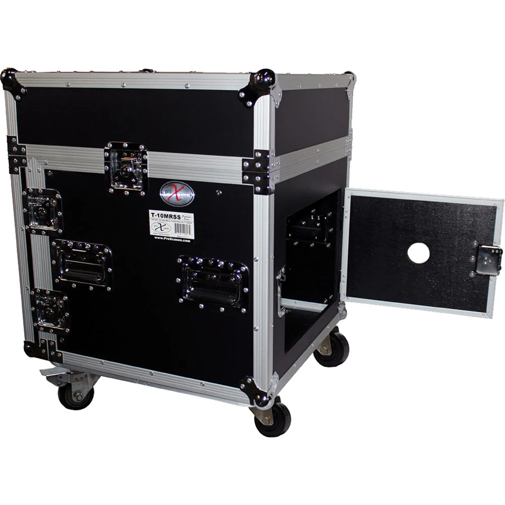 ProX 10U Vertical Rack x 10U Top Mixer DJ Combo Flight Case - Image 4