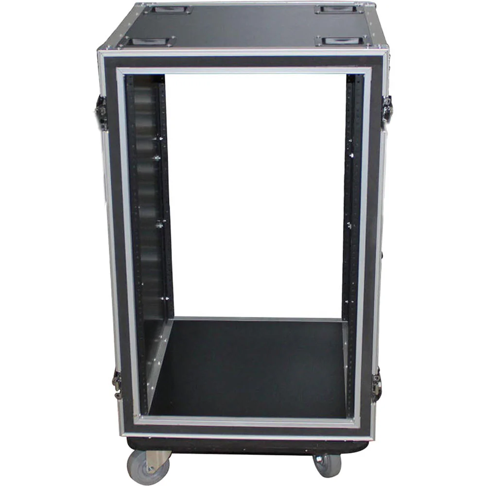 ProX 12U Vertical Amp Rack Mount ATA Flight Case 19"D/24"W - 4"Blue Casters