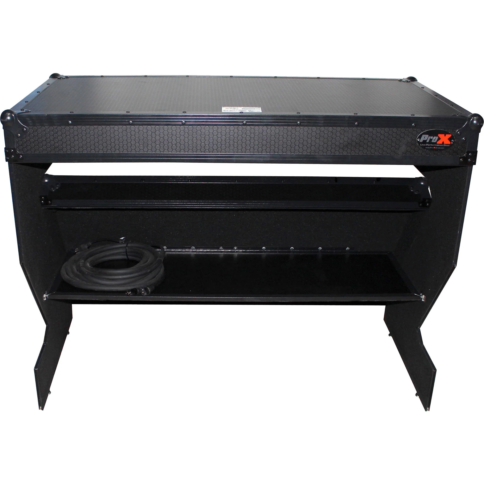 ProX DJ Z-Table MK2 Portable Z-Style DJ Table Flight Case with Handles & Wheels (Black on Black) - Image 10
