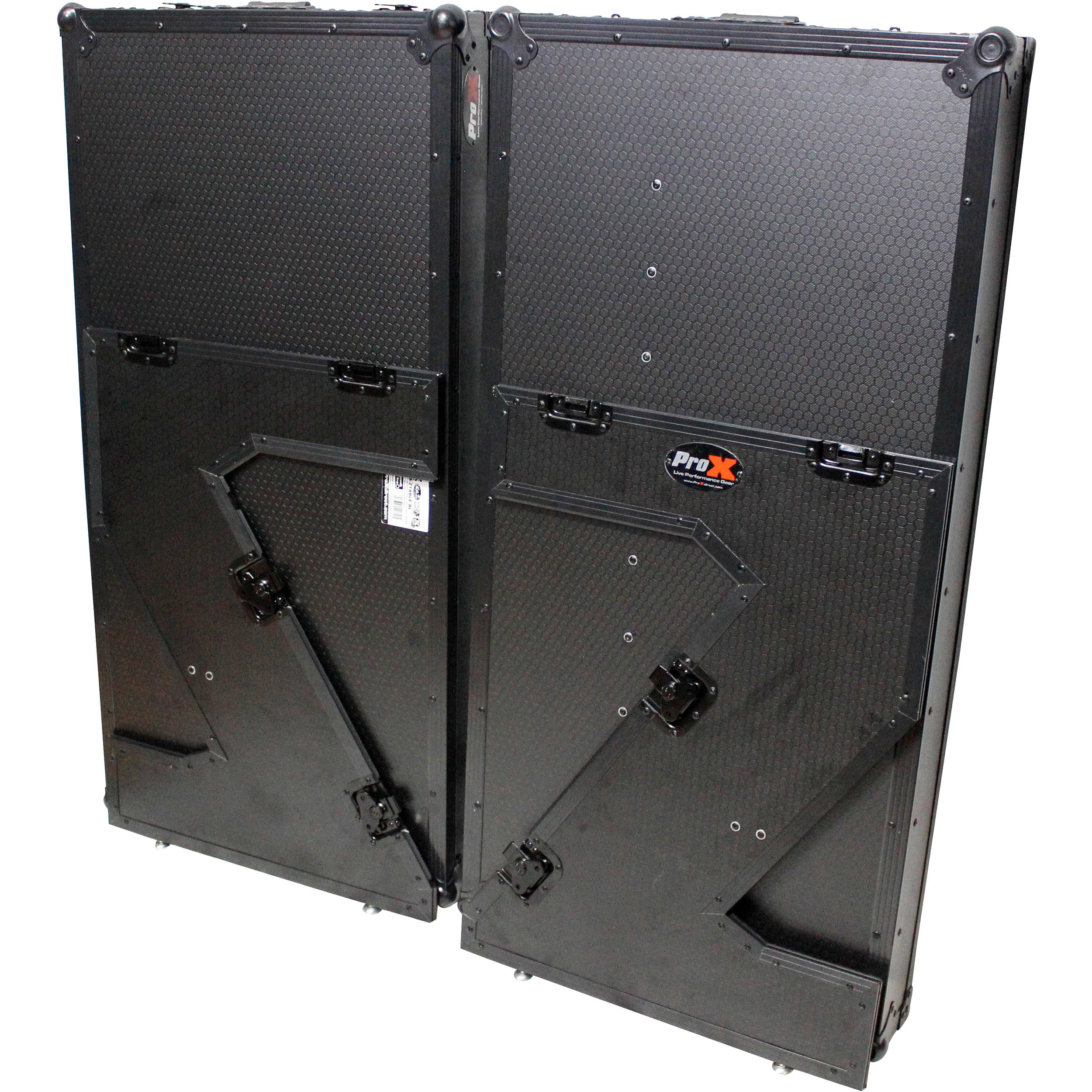 ProX DJ Z-Table MK2 Portable Z-Style DJ Table Flight Case with Handles & Wheels (Black on Black) - Image 13