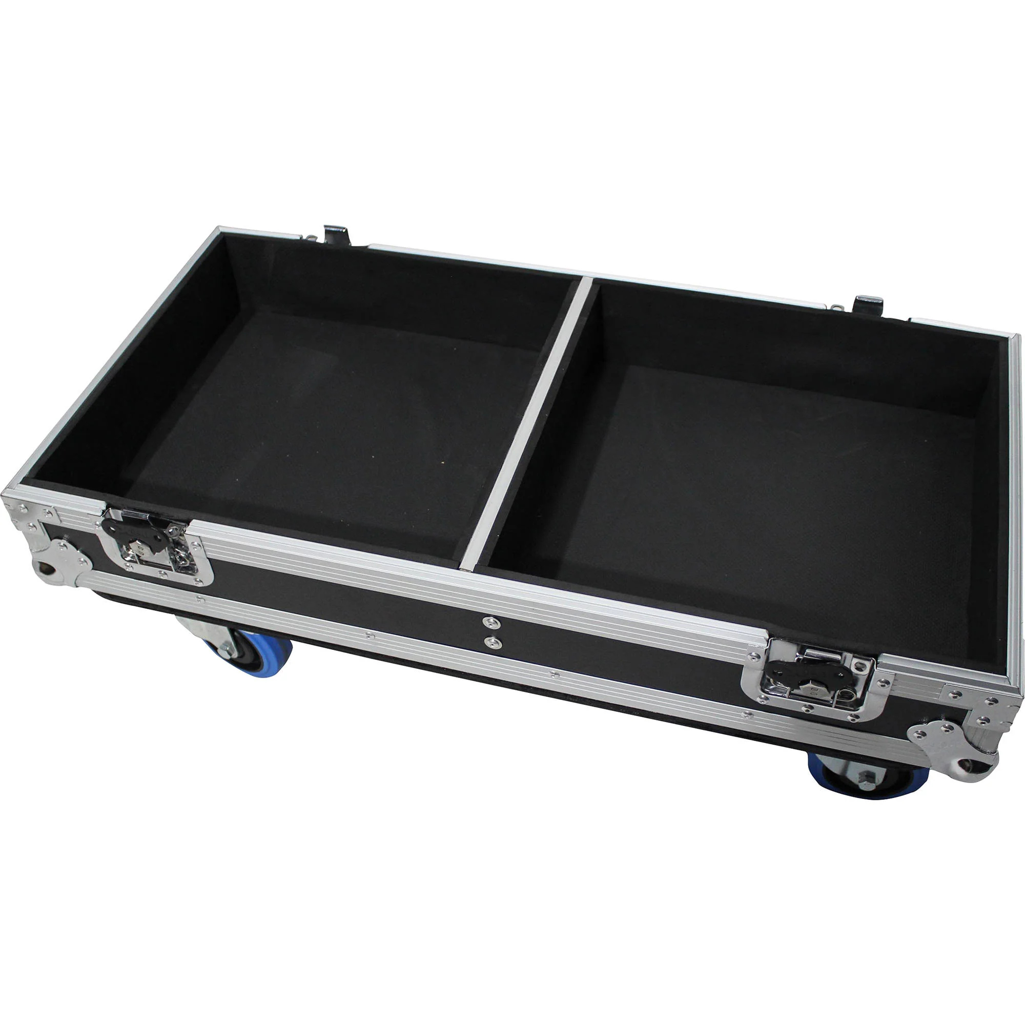 ProX Flight Case with 4 Caster Wheels for Two 15" RCF HDM 45-A / HD 35-A / HD 15-A Speakers (Silver on Black) - Image 3