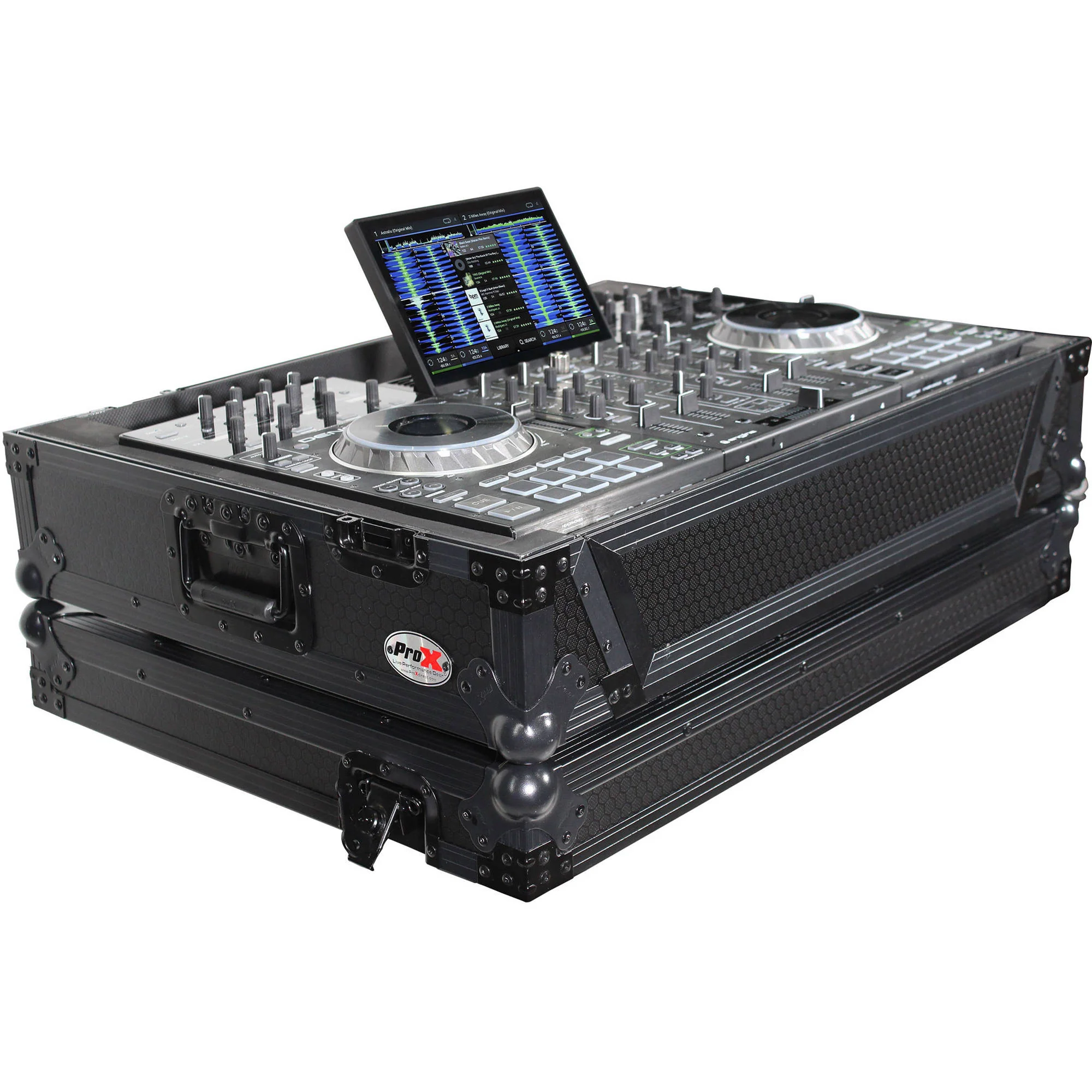 ProX XS-PRIME4 W Flight Case with 1 RU Rackspace and Wheels for Denon DJ Prime 4 (Silver on Black) - Image 23