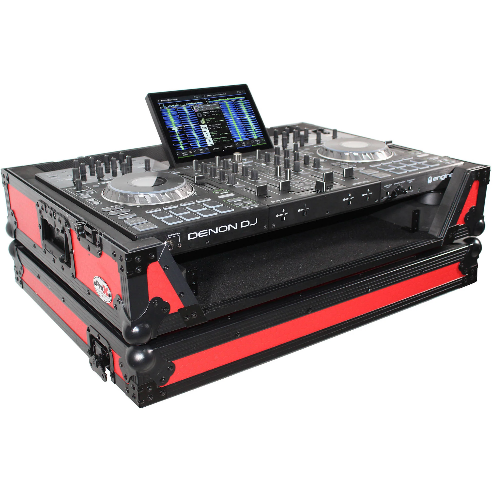 ProX XS-PRIME4 W Flight Case with 1 RU Rackspace and Wheels for Denon DJ Prime 4 (Silver on Black) - Image 25